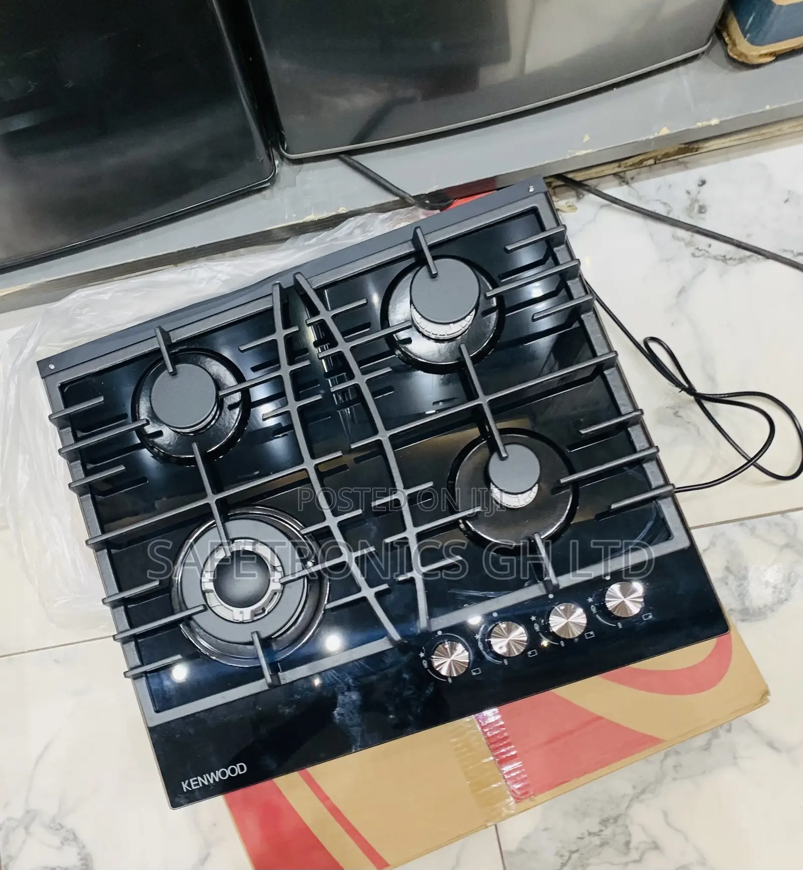 Try Secure 4 Gas Burner Hob > Kenwood Inbuilt Black