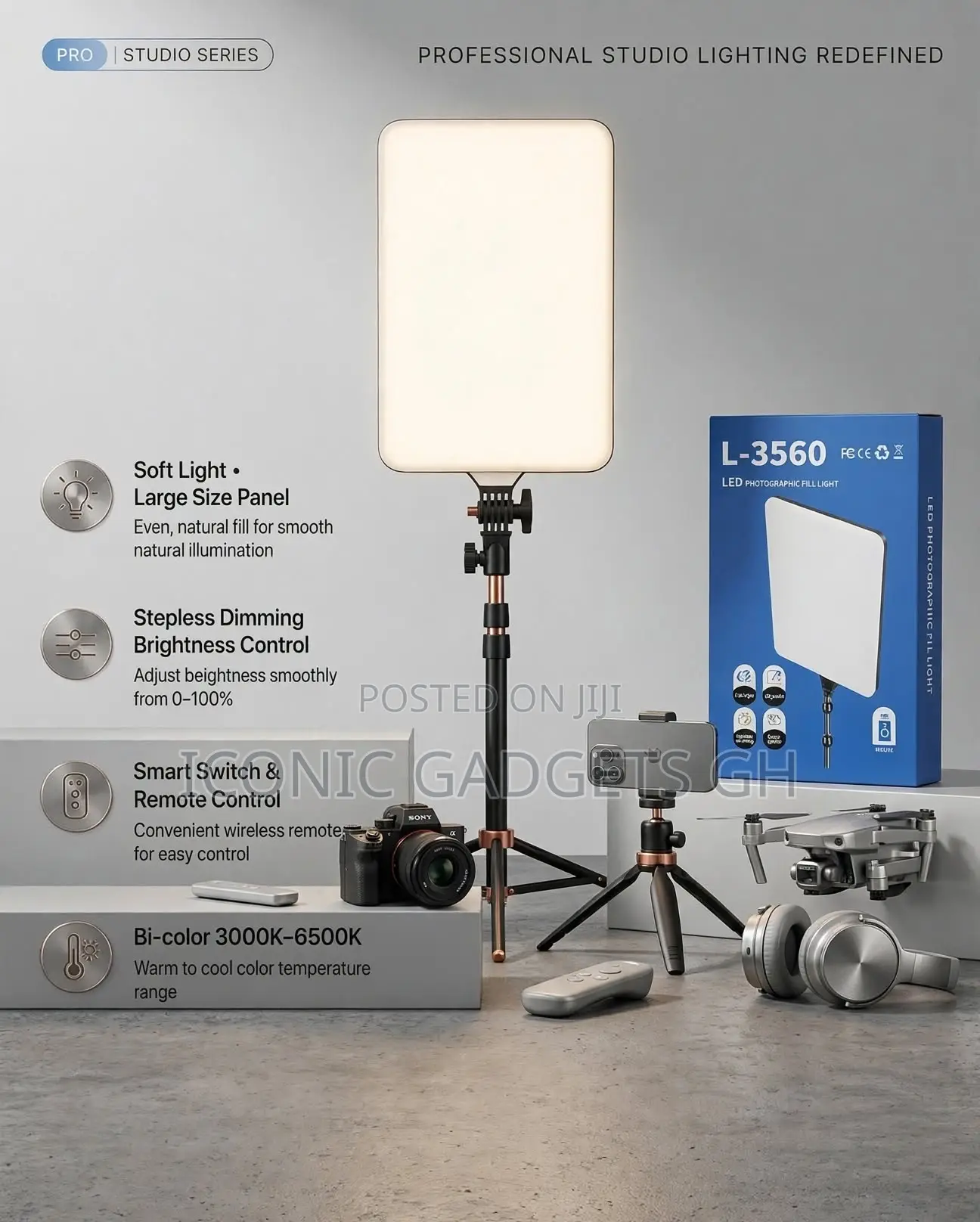 LED Photographic Fill Light With Stand