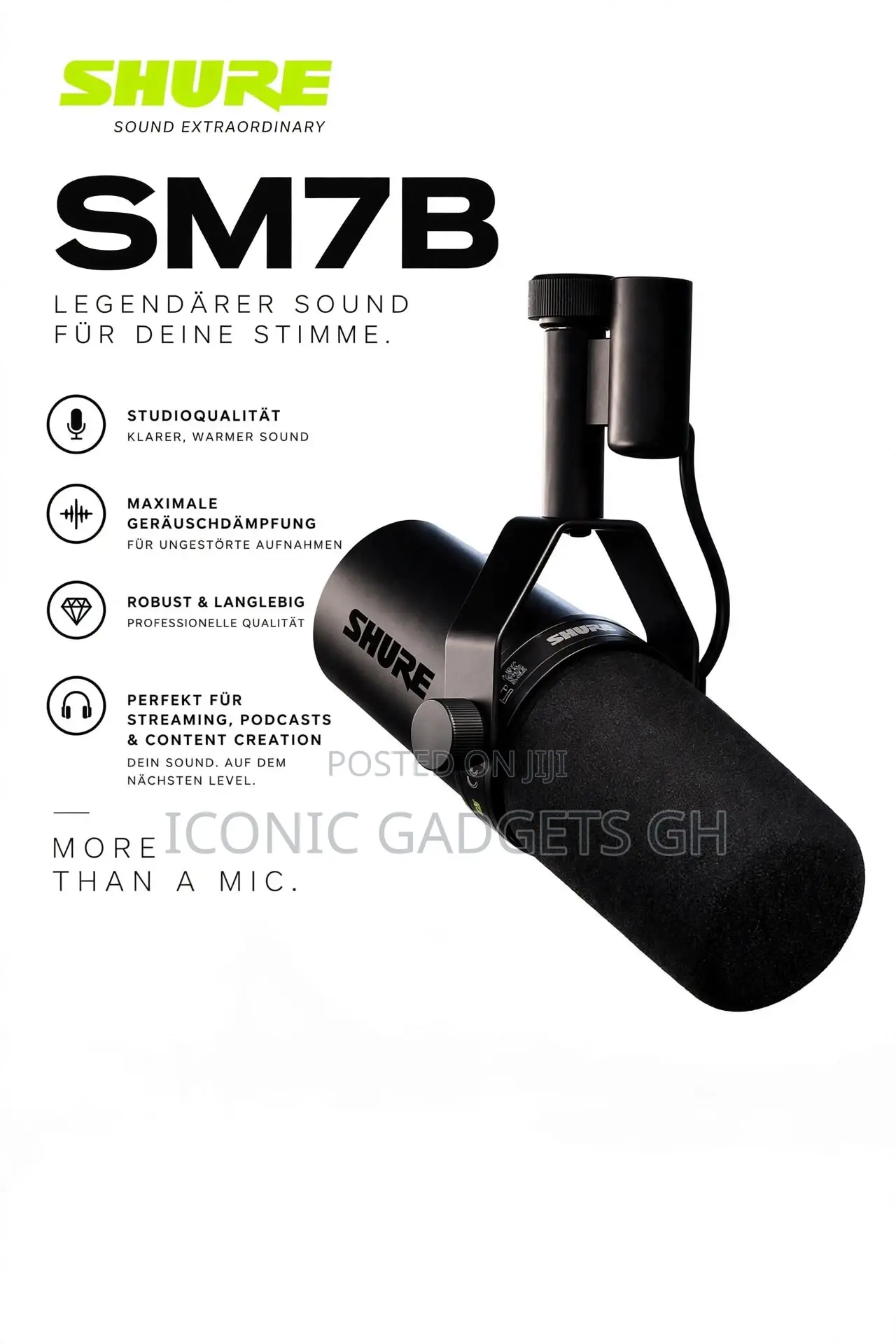 SHURE SM7B – Studio Quality Mic