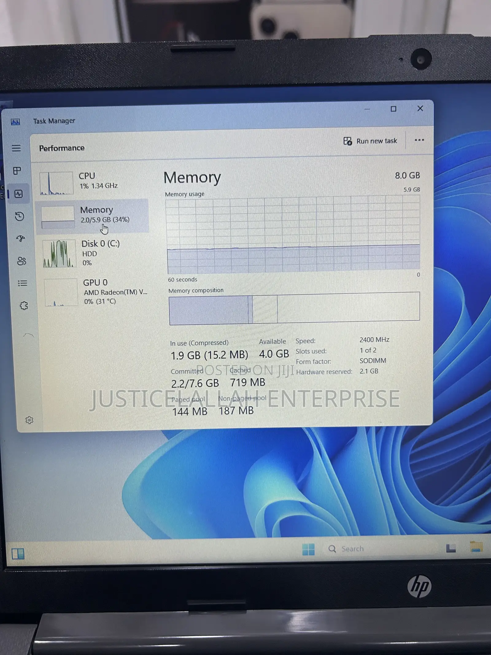 Laptop HP 250 G7 16GB AMD Ryzen 5 HDD+SSD 1T