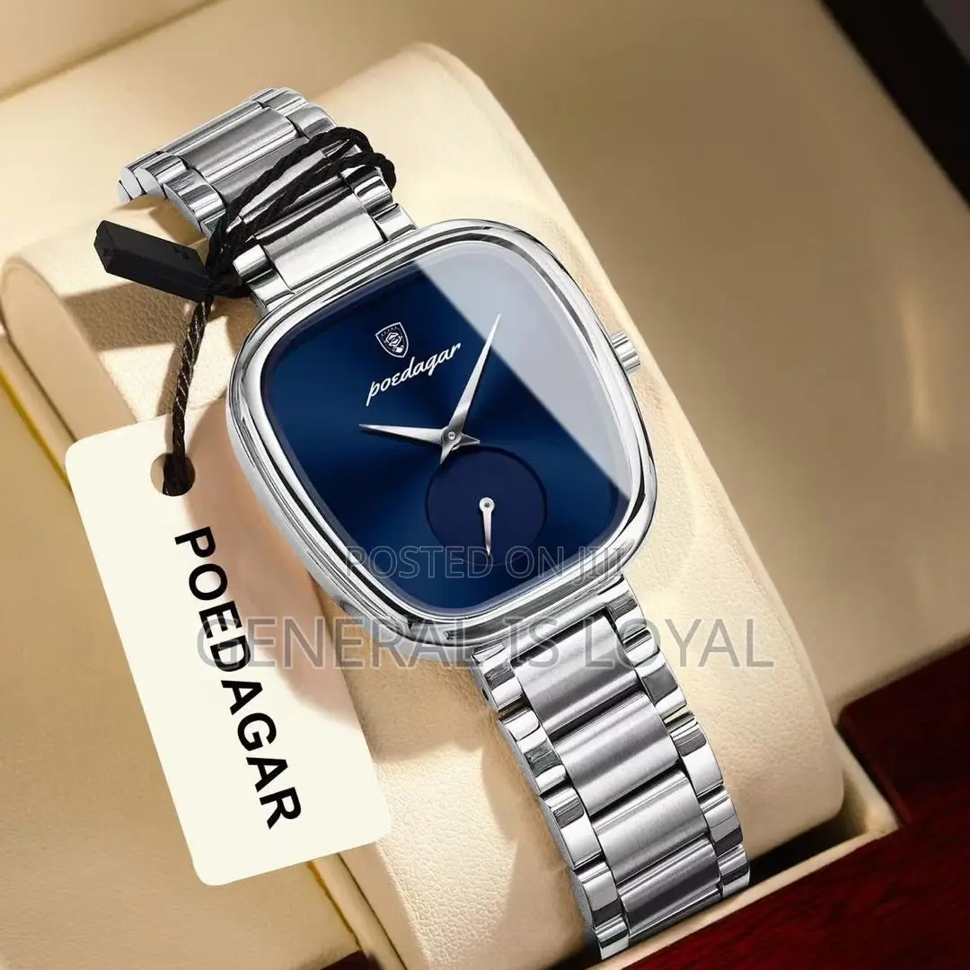 Poedagar 783 Women's Luxury Quartz Wristwatch in Silver Black Dial