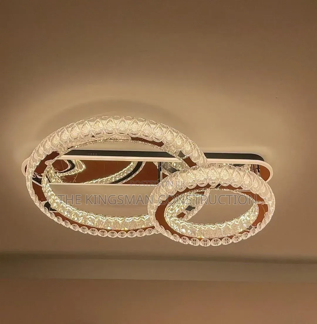 Dual-Ring LED Ceiling Light, Dimmable With Remote, Flush Mount