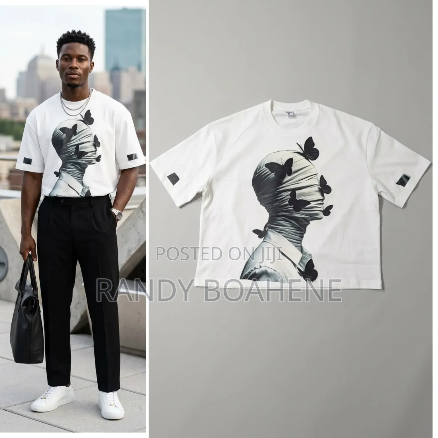 Echoed Vision Oversized Crop Tee