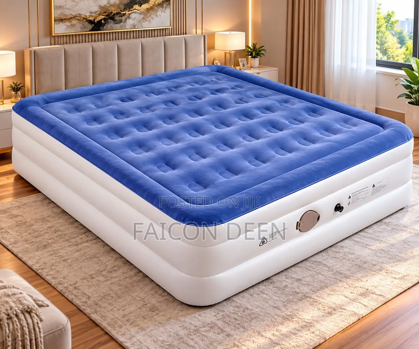 Luxury Air Double Size Mattress With Automatic Pump Plus 2 Free Pillow