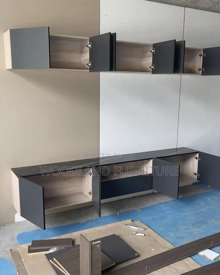 Modern Wall-Mounted Floating TV Media Console With Storage