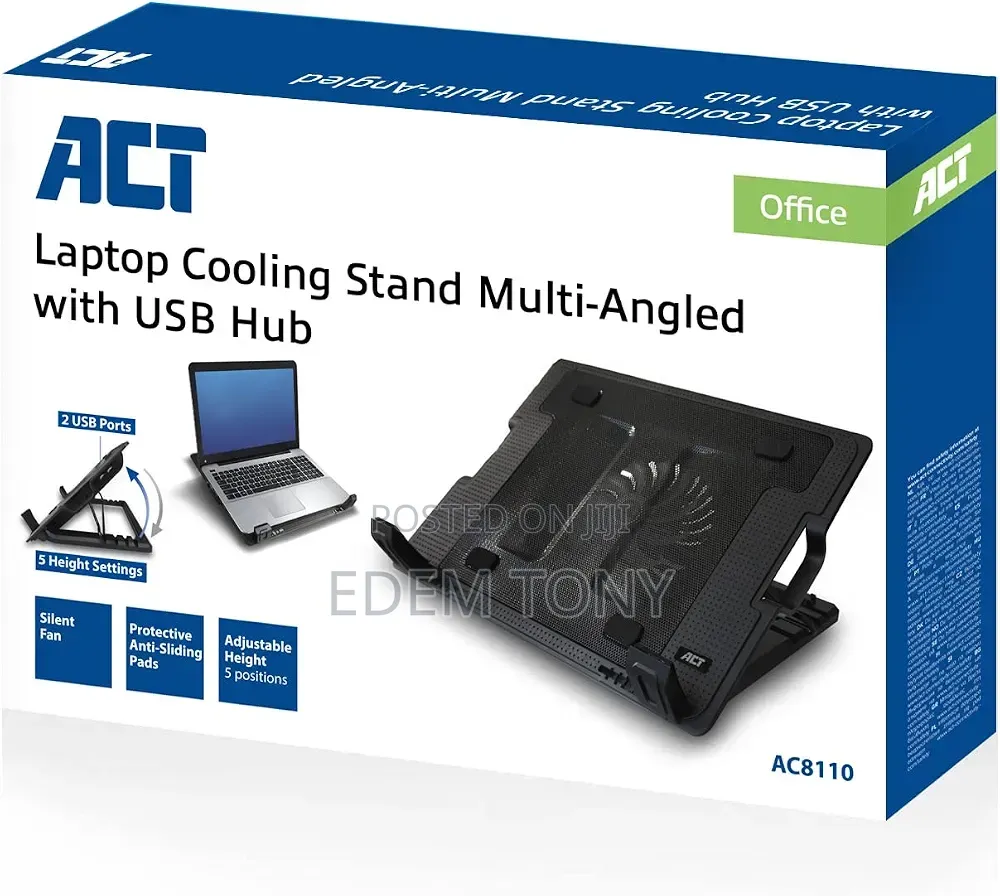 ACT AC8110 Laptop Cooling Stand With Multi-Angled and USB Hub