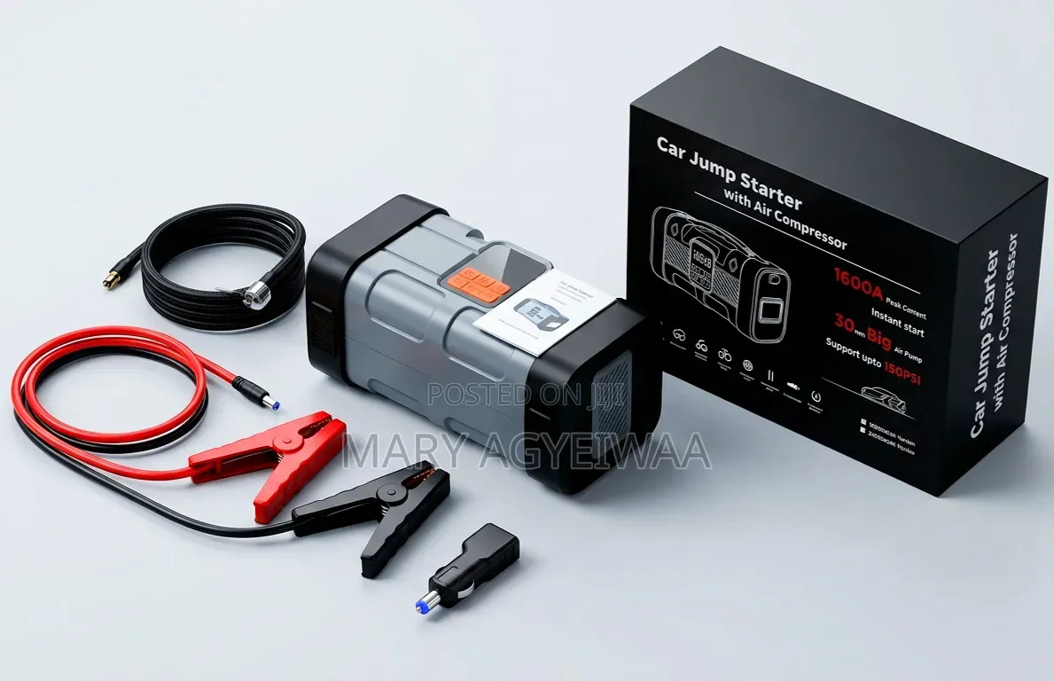 NEXPOW 5-in-1 Car Jump Starter With Air Compressor& Torchlight (1600A)