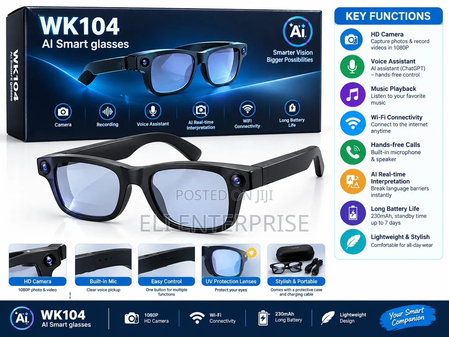 WK104 AI Smart Glasses