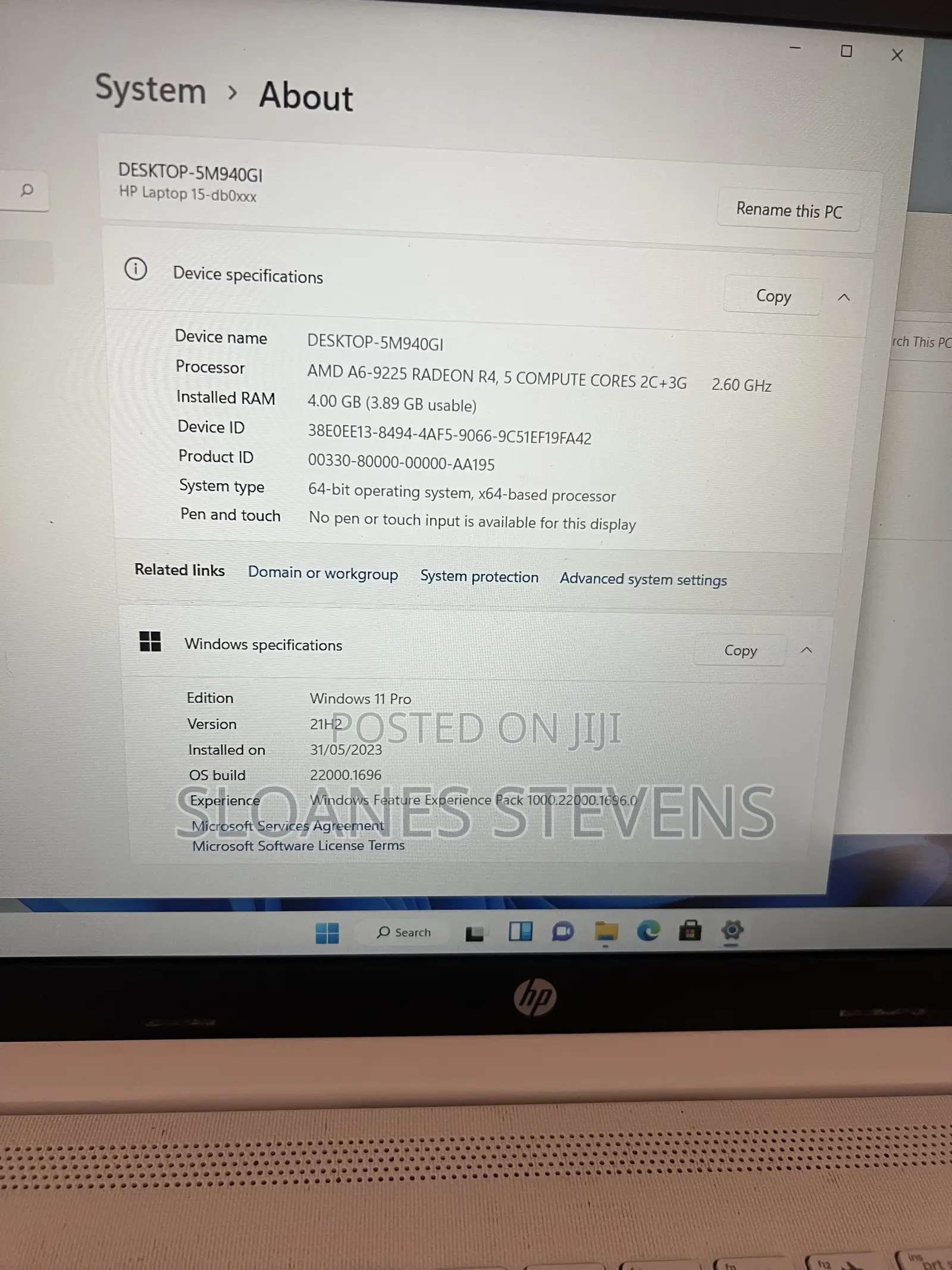Laptop HP 15-dw3031 4GB AMD A6 HDD 500GB