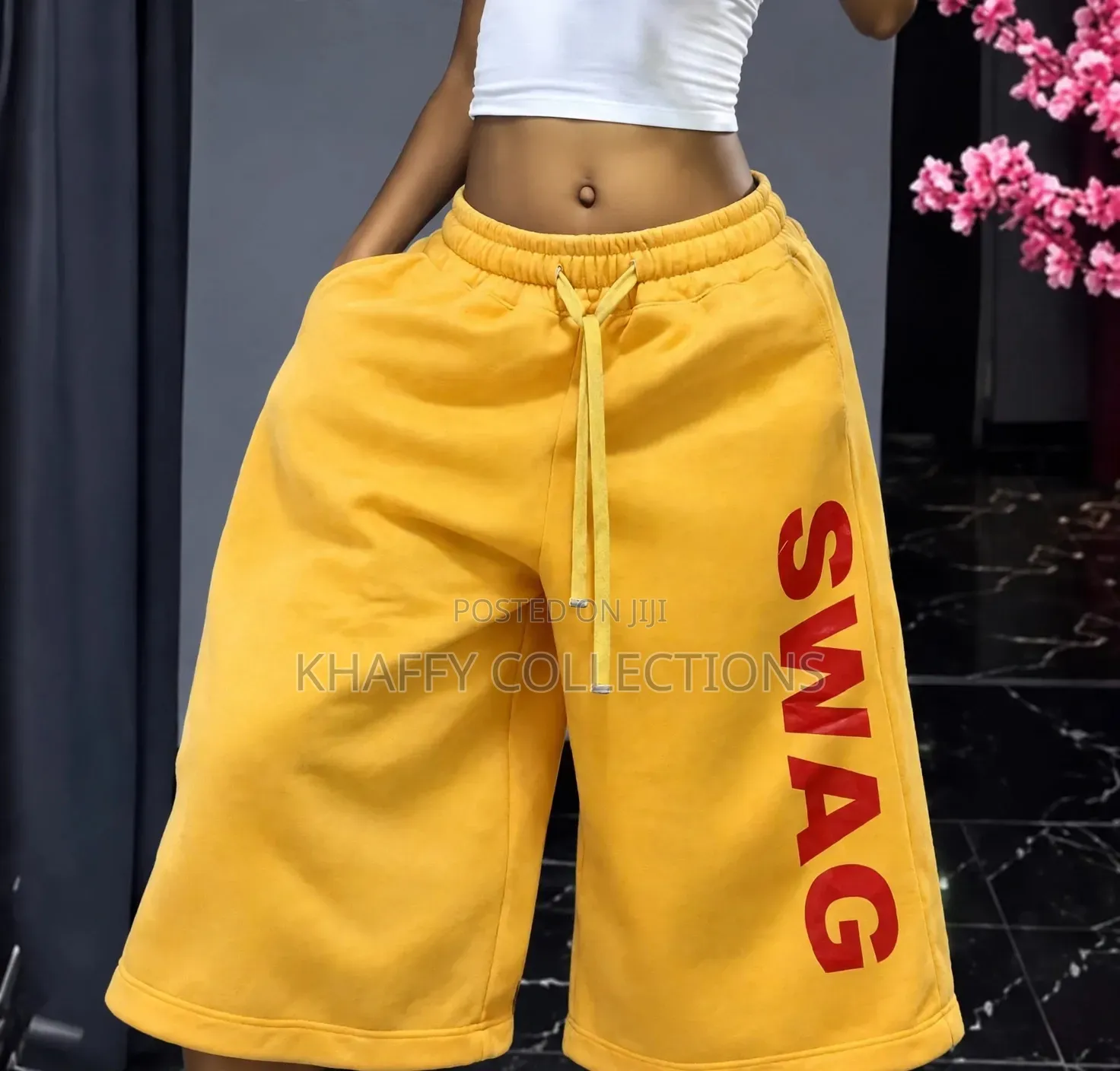 SWAG Baggy Jorts - Mustard Yellow / Viral Streetwear Shorts - Unisex