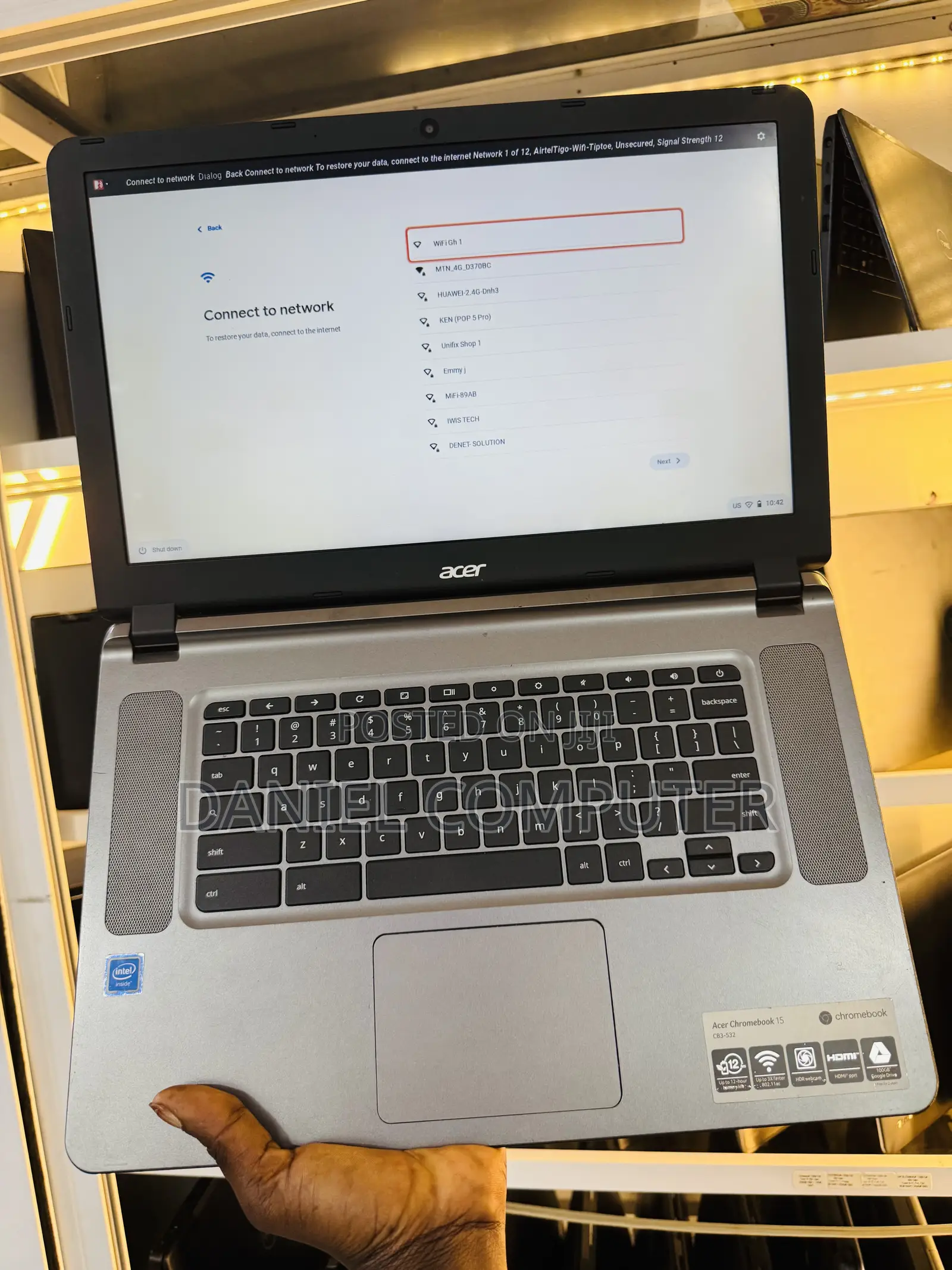 Laptop Acer Chromebook 15 4GB Intel Celeron SSD 640GB