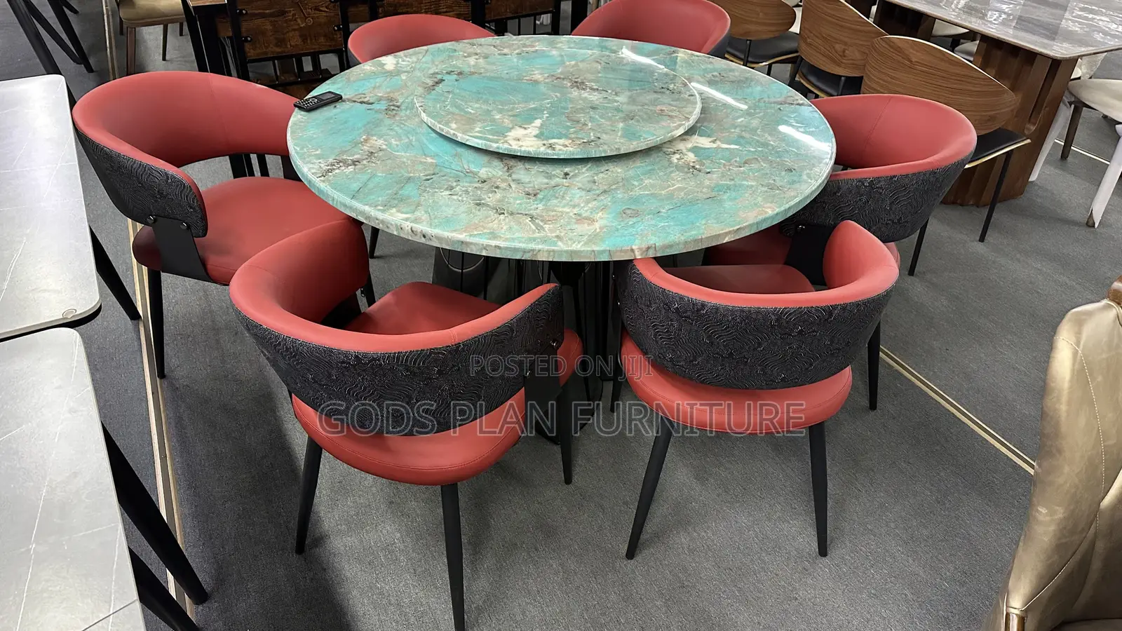 Luxurious 6 Chairs Marble Table ( T004)