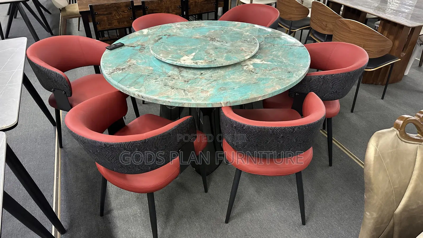 Luxurious 6 Chairs Marble Table ( T004)
