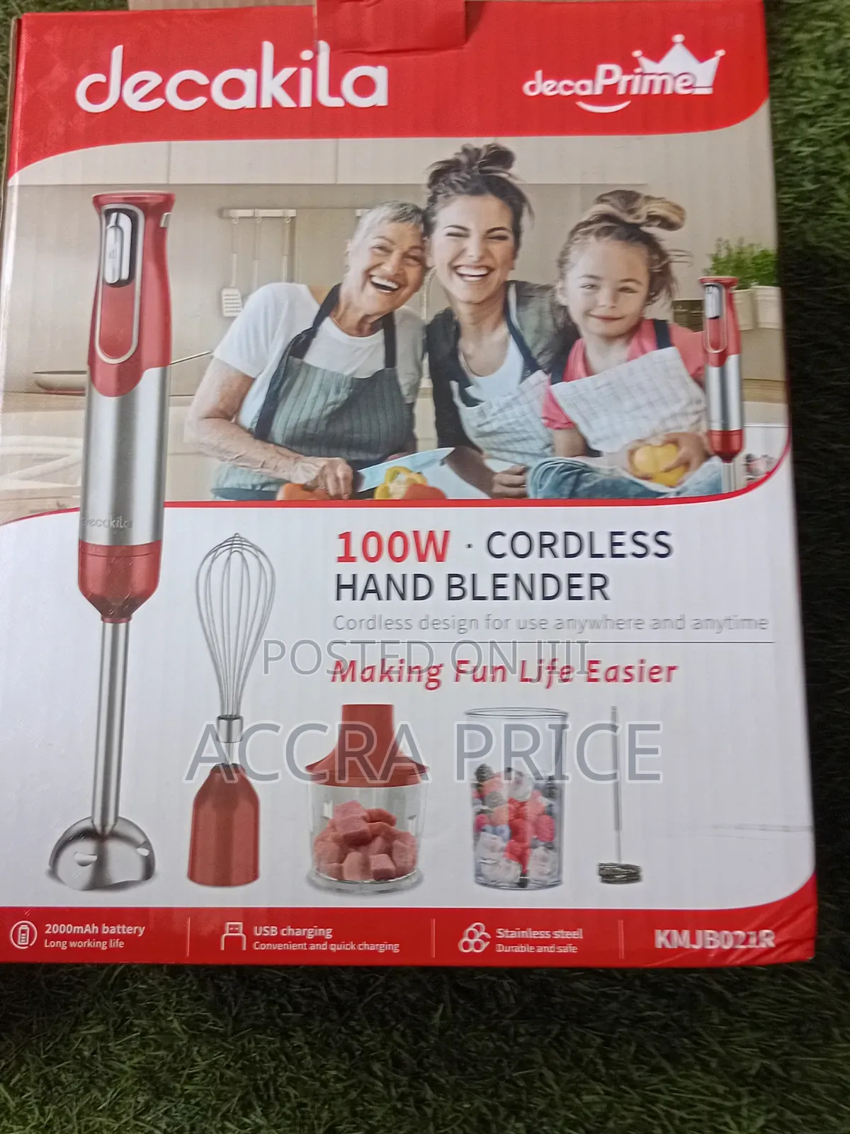 Decakila 100W Cordless Hand Blender for Easy Blending