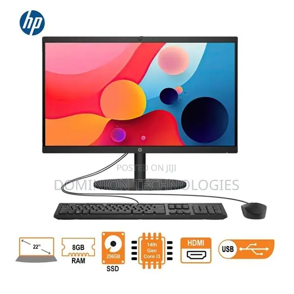 New Desktop Computer HP AiO 22 4GB Intel Core i3 HDD 256GB