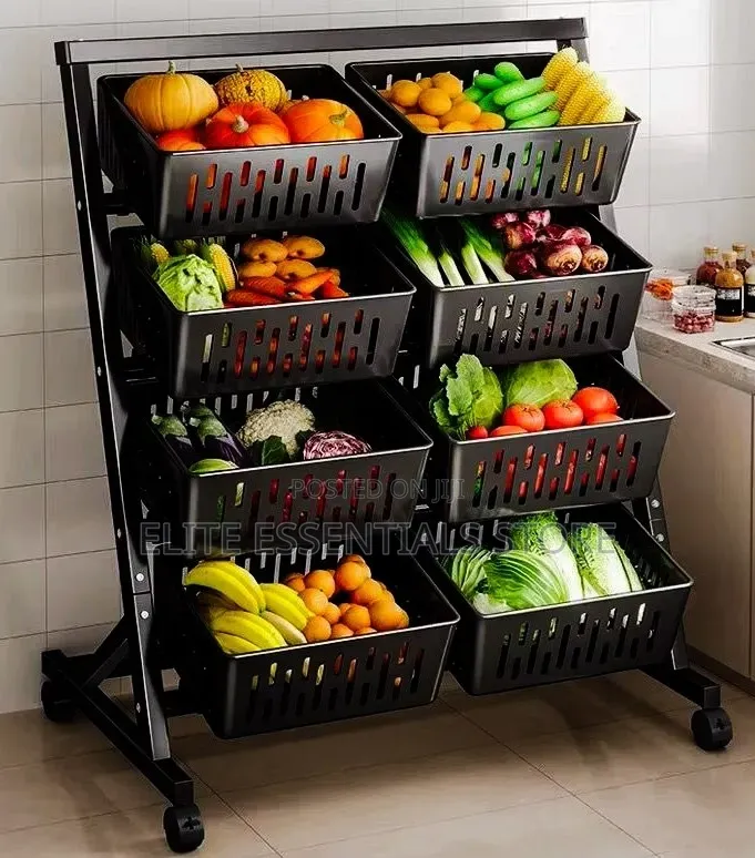 High Quality Multipurpose Fruits Vegetables Double Storage Basket