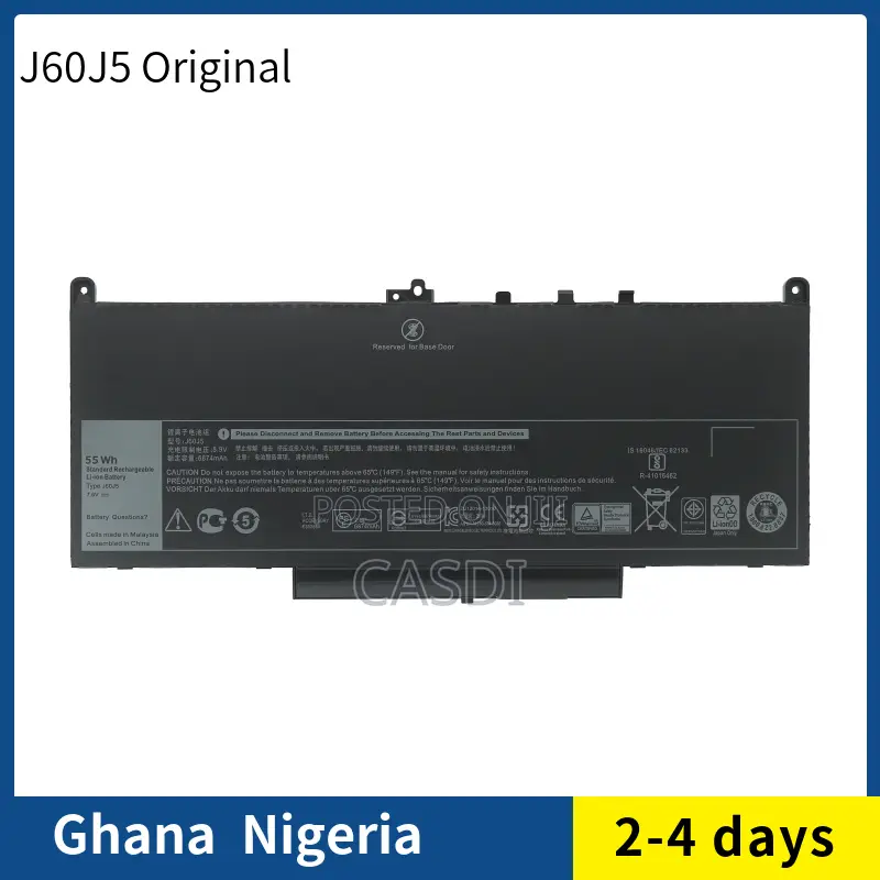 J60J5 Mc34y Laptop Battery Compatible With Dell Latitude E7270 E7470