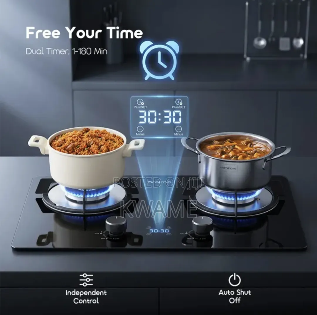 2-Burner Gas Stove With Timer