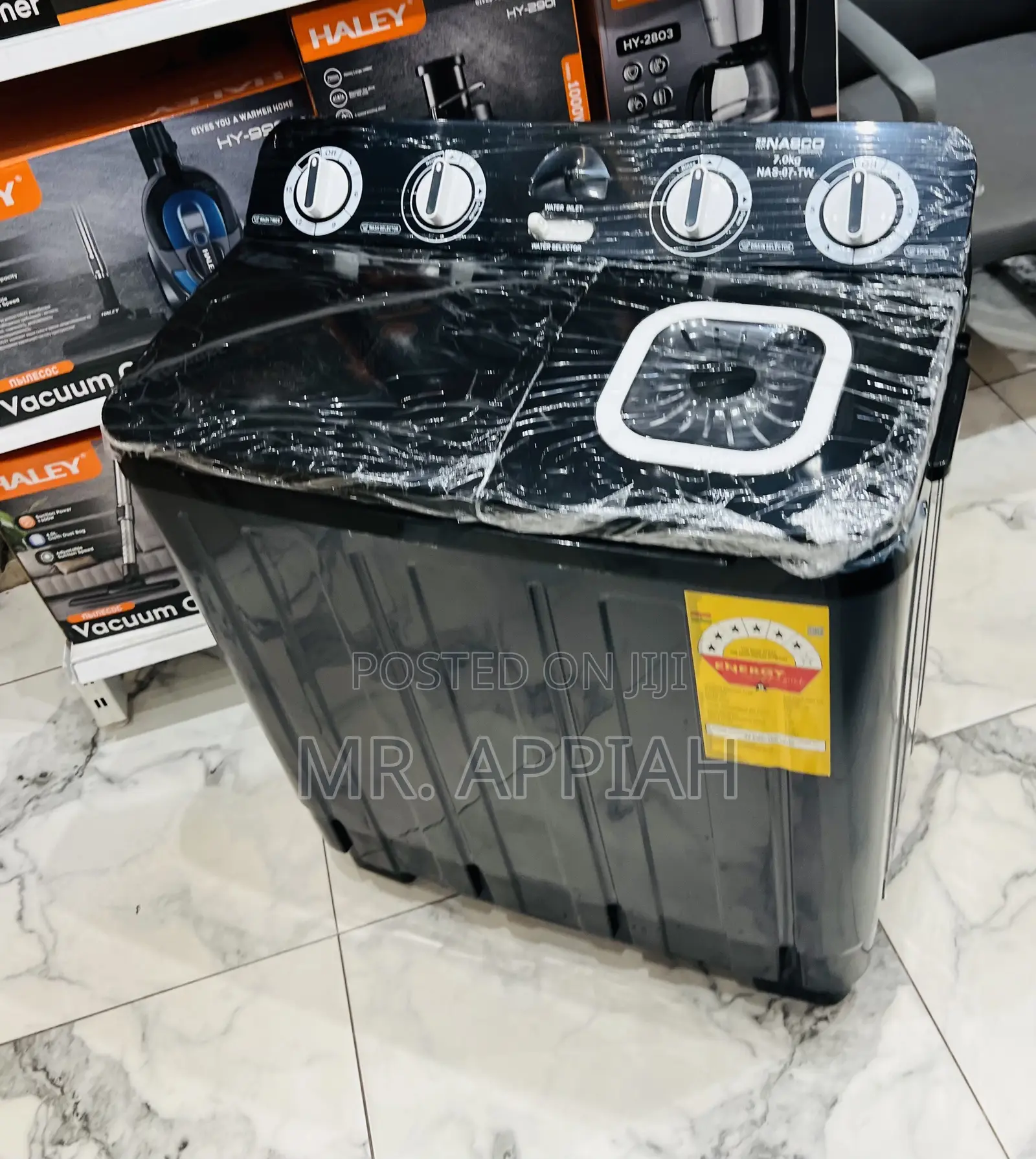 Semi-Automatic Top Load Electric Nasco Washing Machine(Dark Gray).