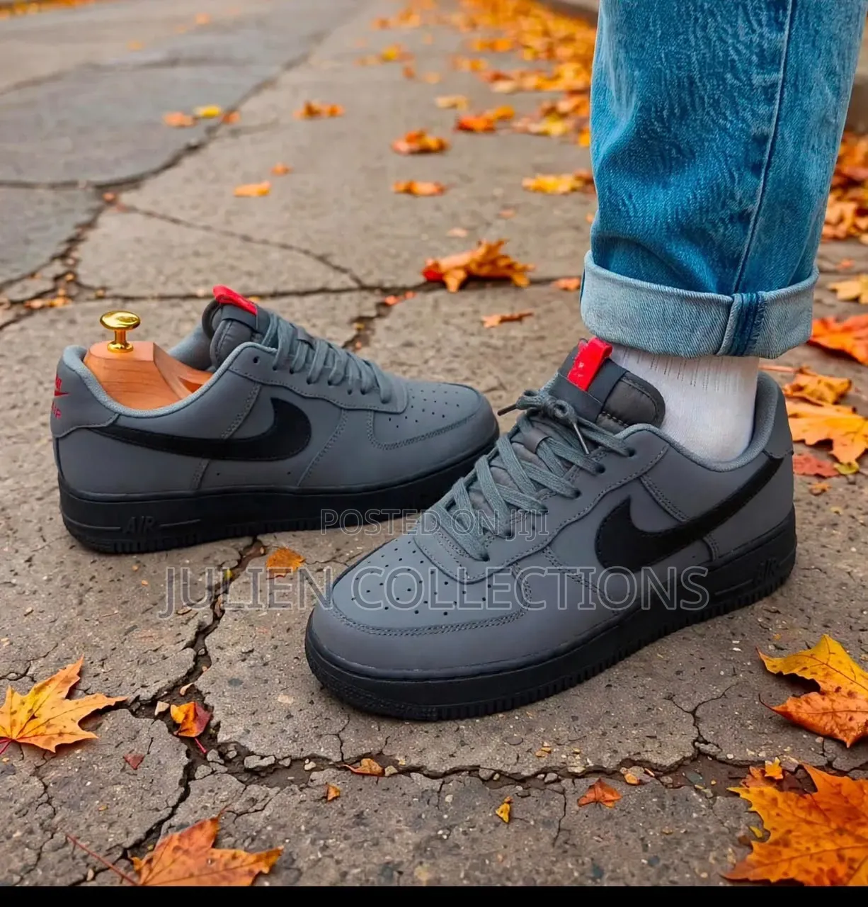 Nike Air Force OG Grey Black N Red