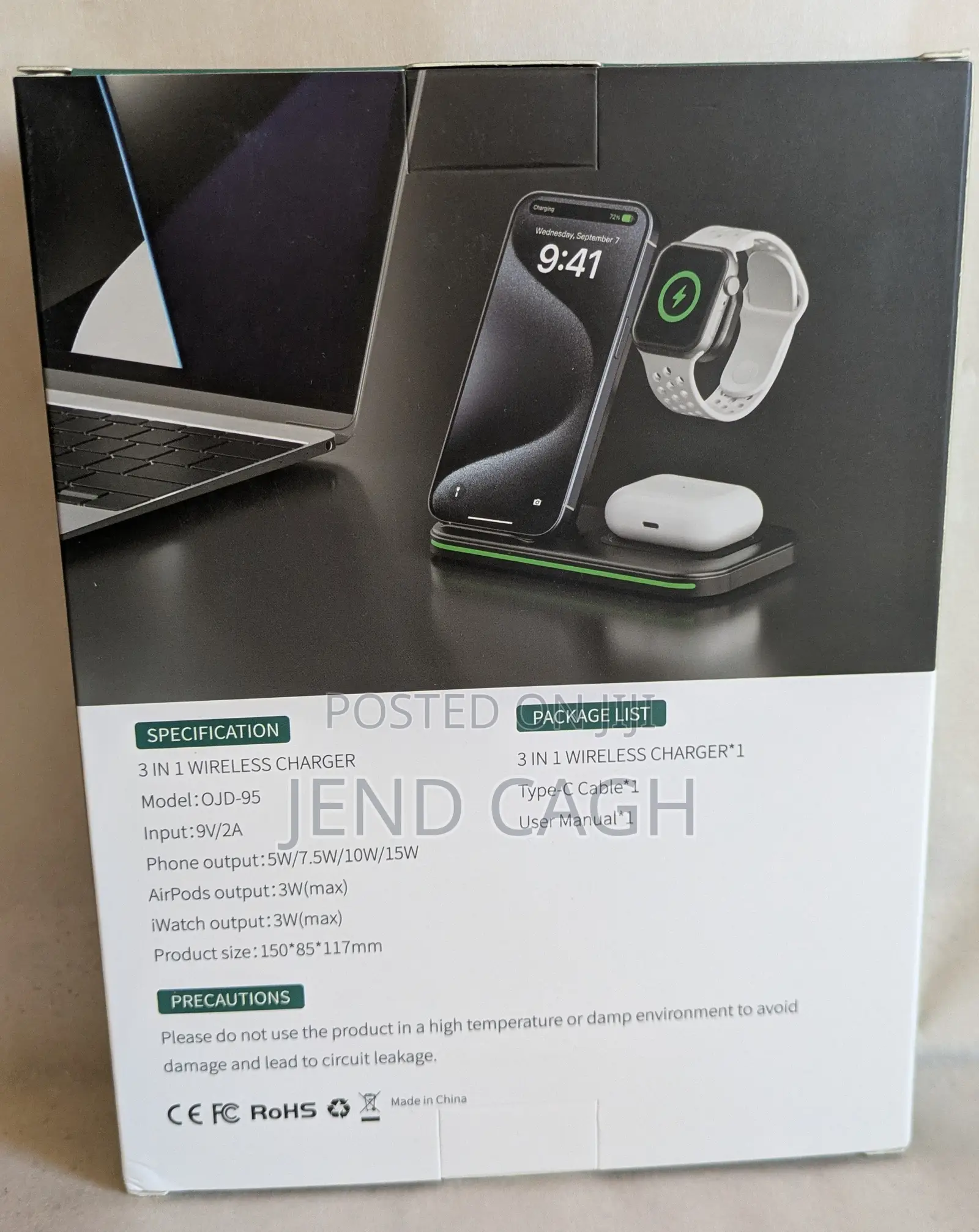 OJD‐95 Foldable 3‐in‐1 Wireless Charging Station