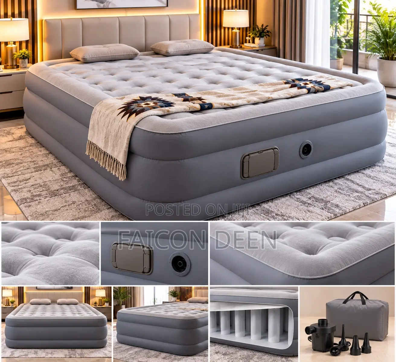 Premium Guest Sleeping Solution; Automatic Double Inflatable Mattress