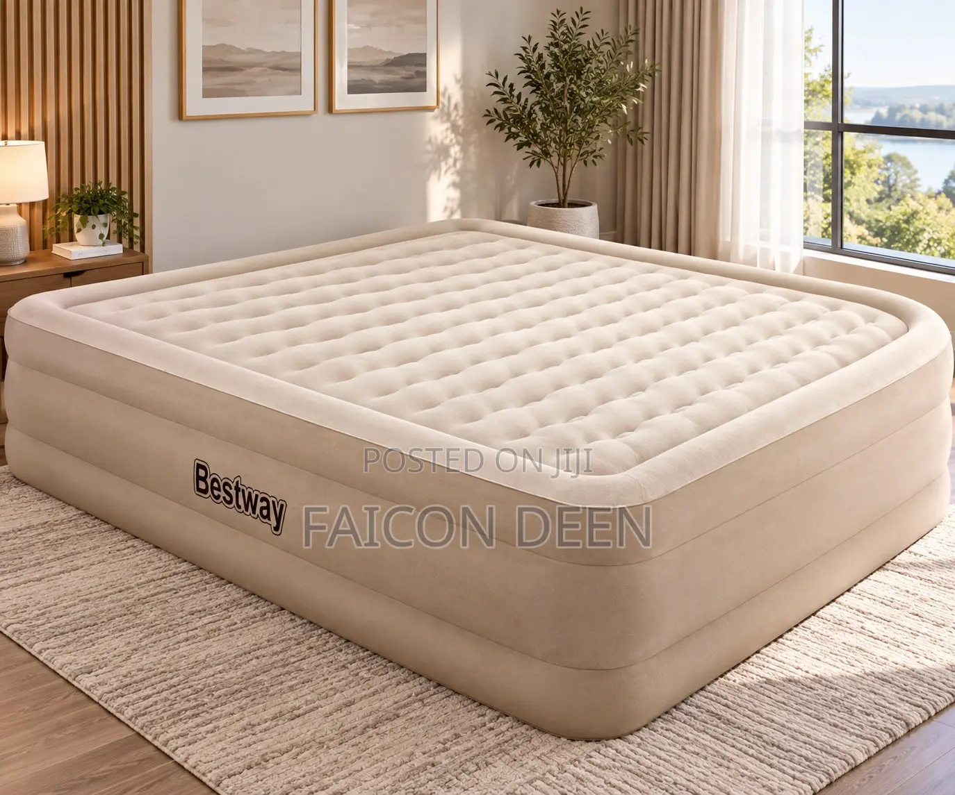 Portable Hotel Style Comfort ; Automatic Inbuilt Pump Double Air Bed