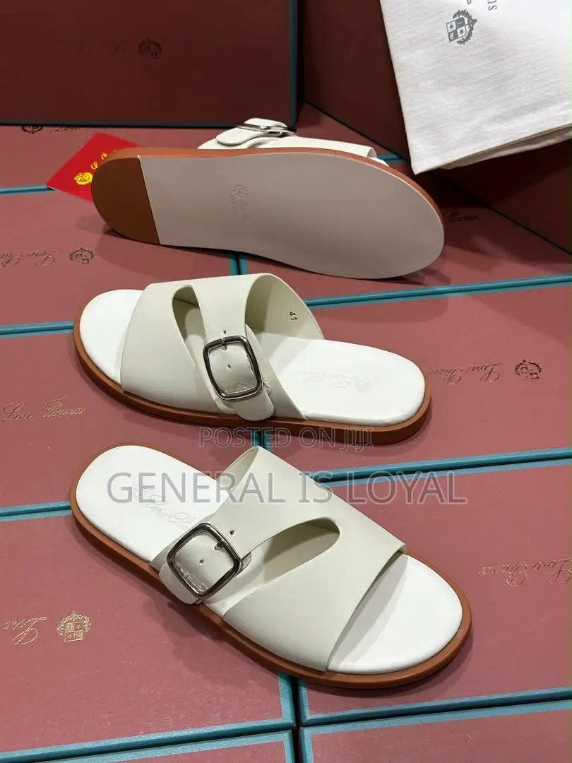 Lora Piana Offwhite Mens Slippers