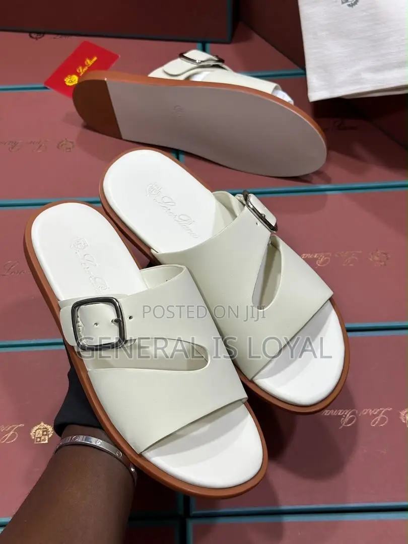 Lora Piana Offwhite Mens Slippers