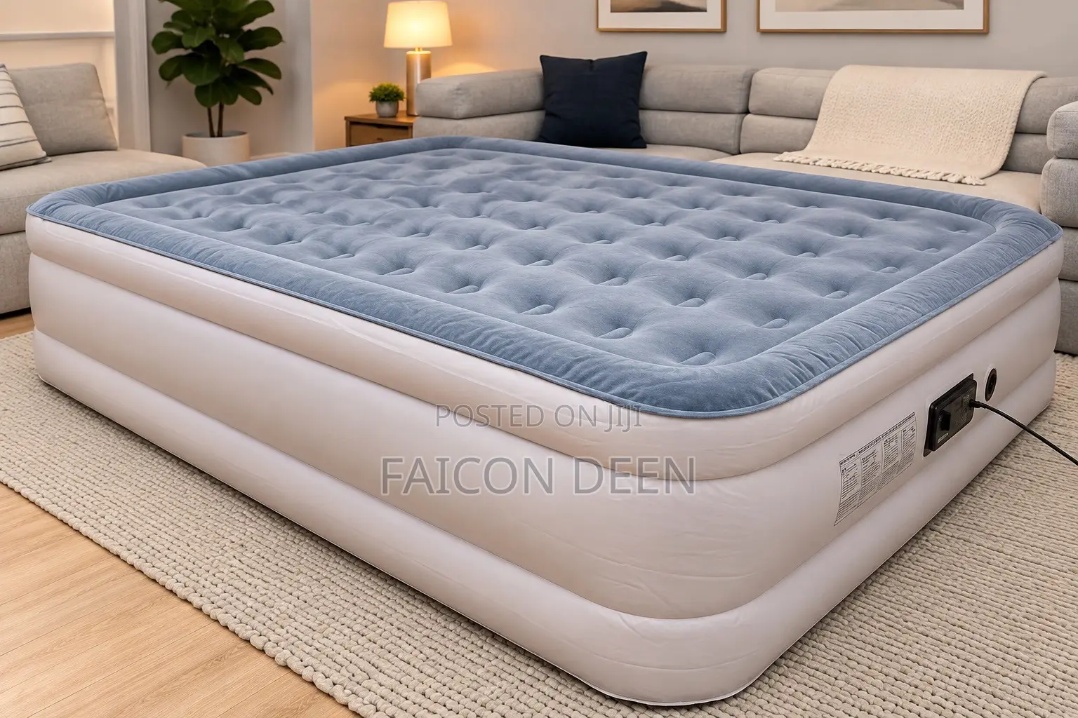 Luxury Home Comfort :Automatic Double Air Mattress With Inbuilt Pump