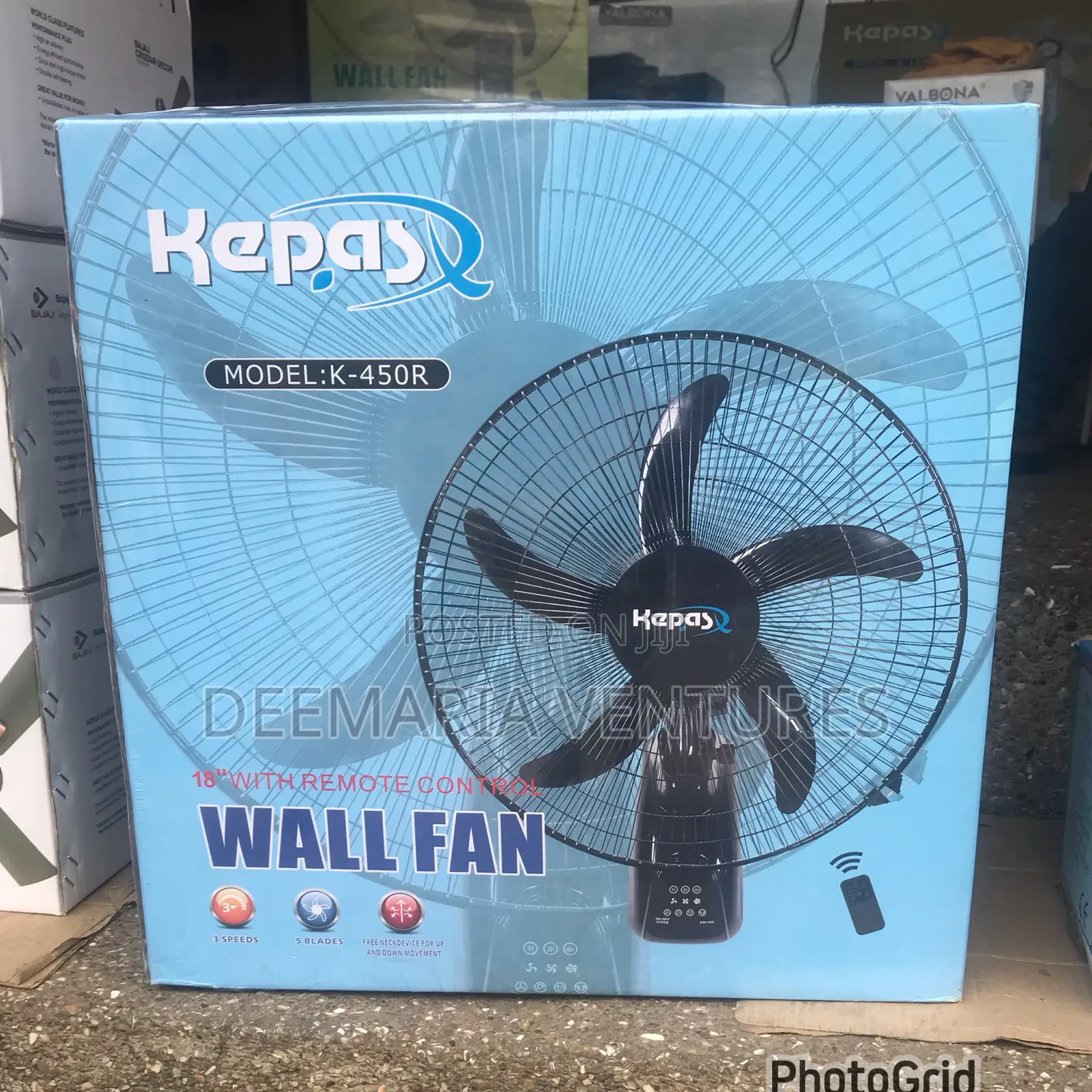 Kepas 18 Inches Wall Fan With Remote Control (Model: K-450r)