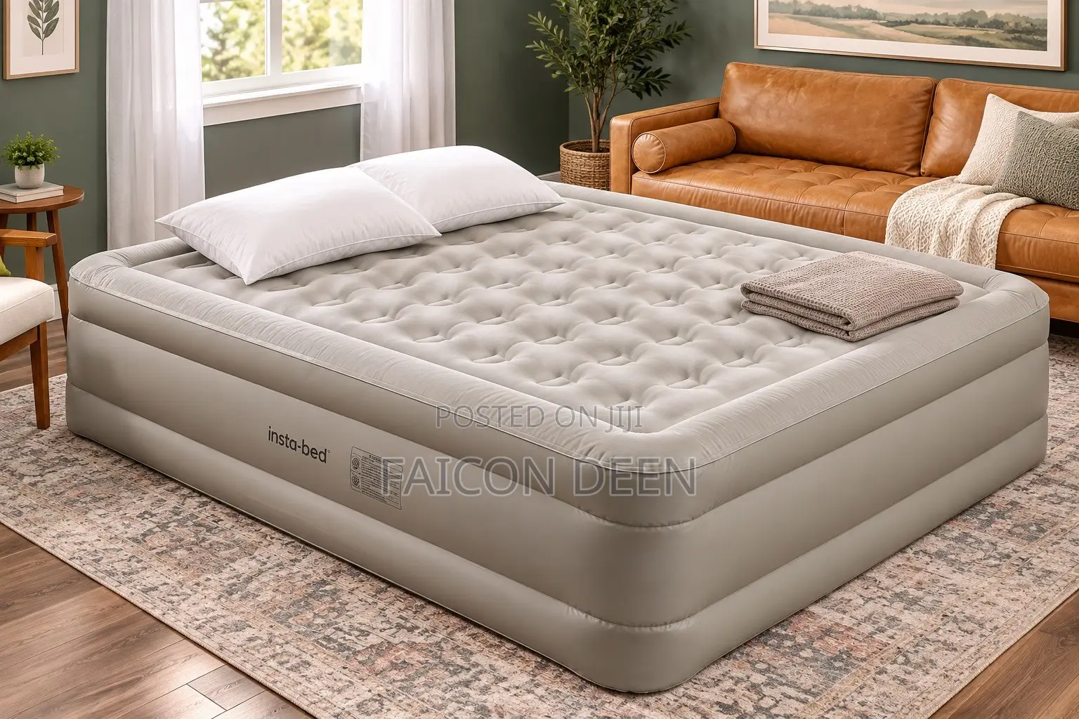 Portable Luxury Bedding ;Automatic Double Air Bed With an Inbuilt Pump