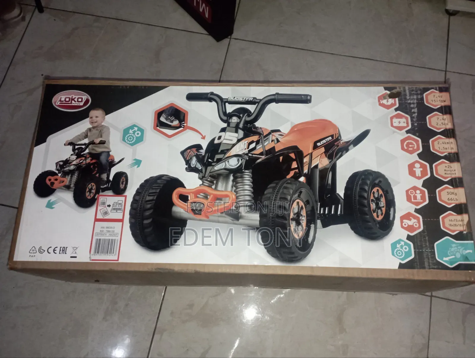 Loko Toys Bugster Electric Ride-on ATV/quad Bike for Kids