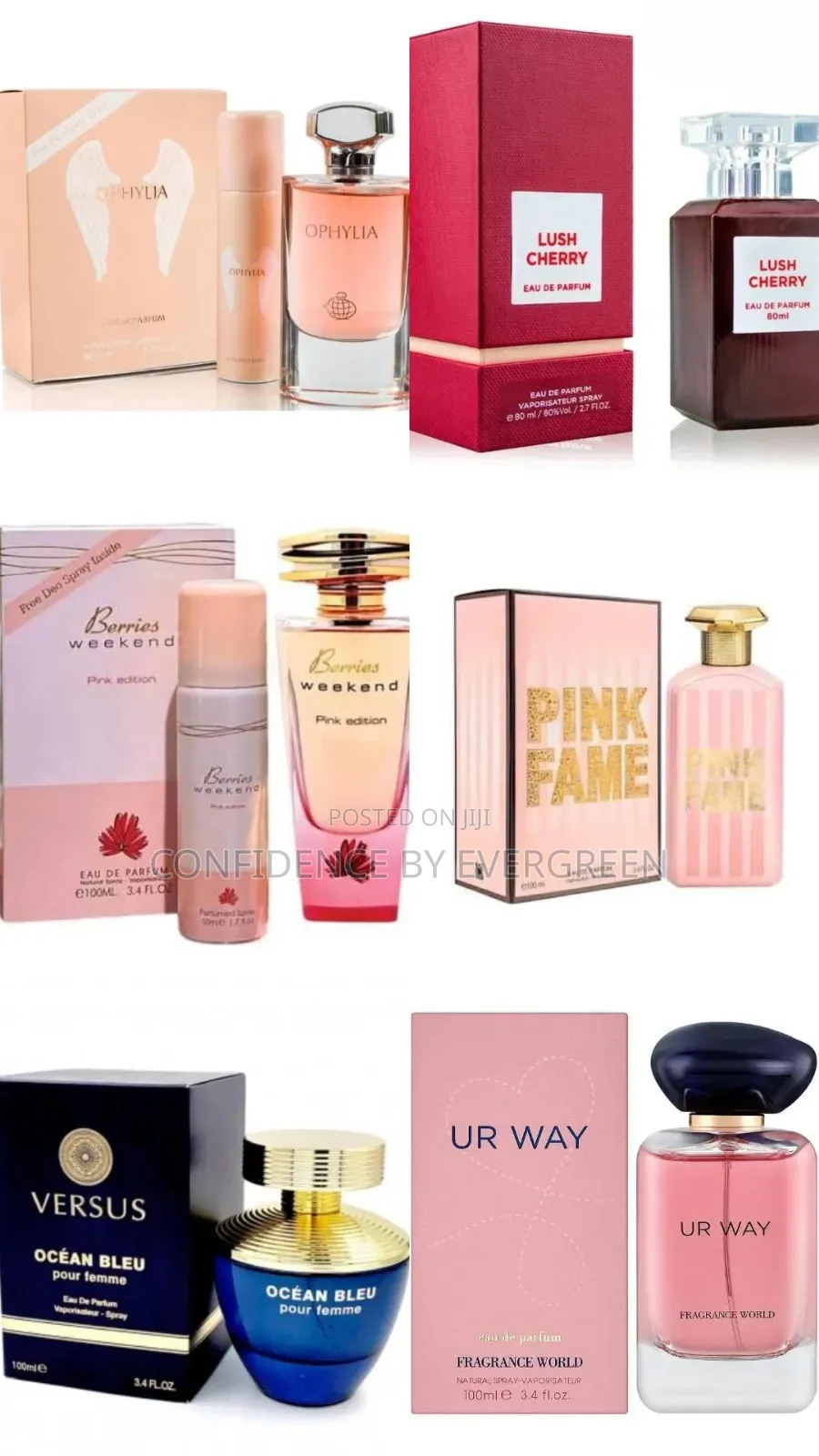 Fragrance World Perfumes (Lush Cherry, Ophylia, Berries Weekend, Ect