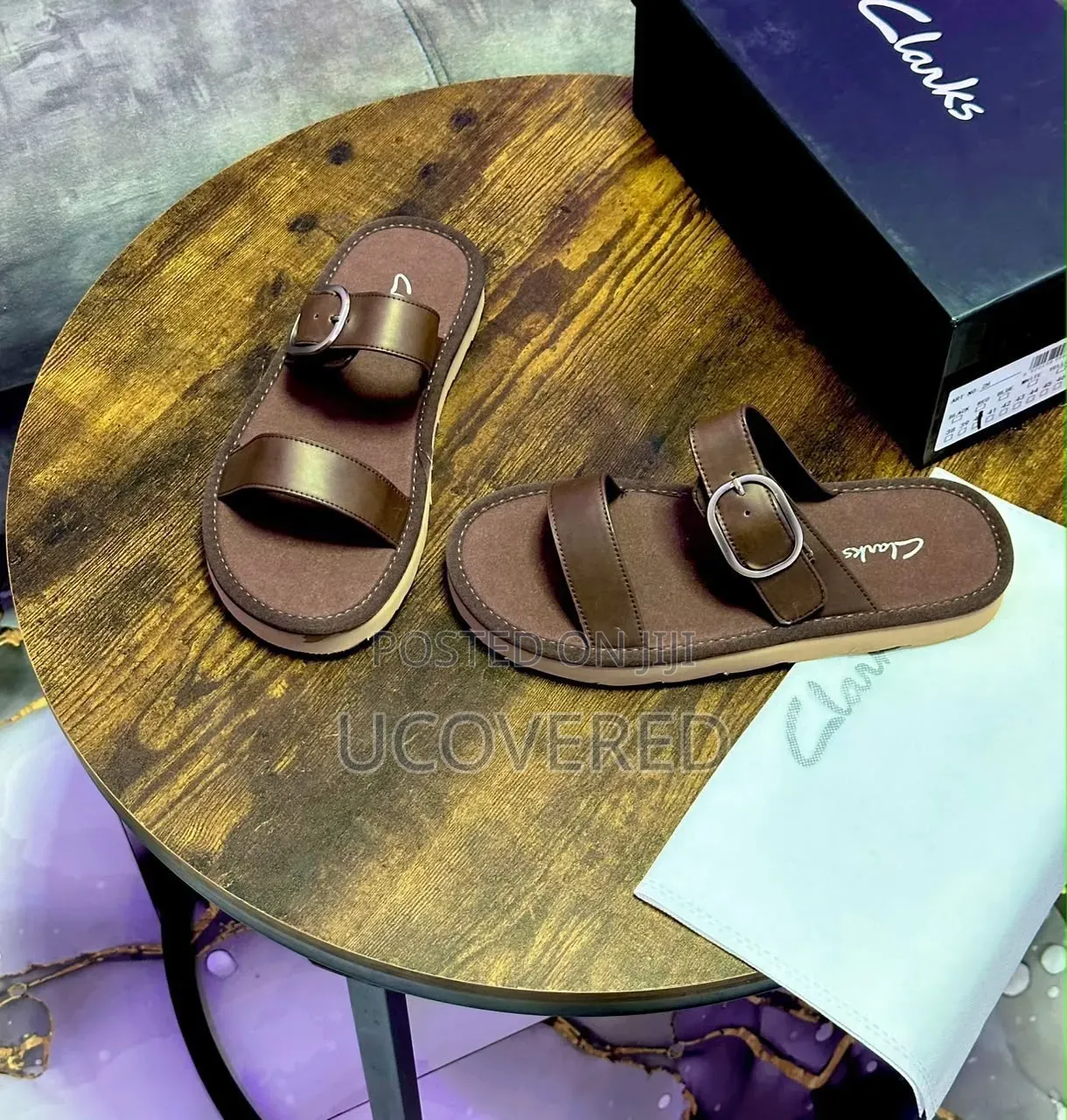 Clark's Two-Strap Flat Slide Sandals/Slippers