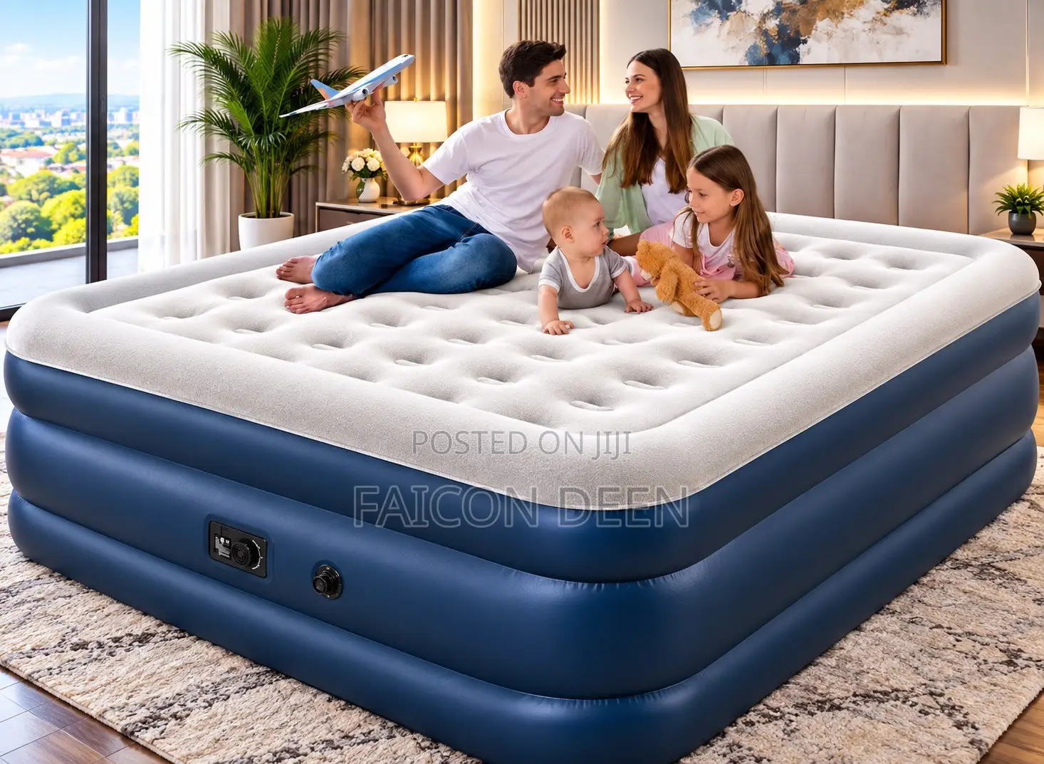 Superior High Quality Double Air Bed With an Automatic Inbuilt Pump