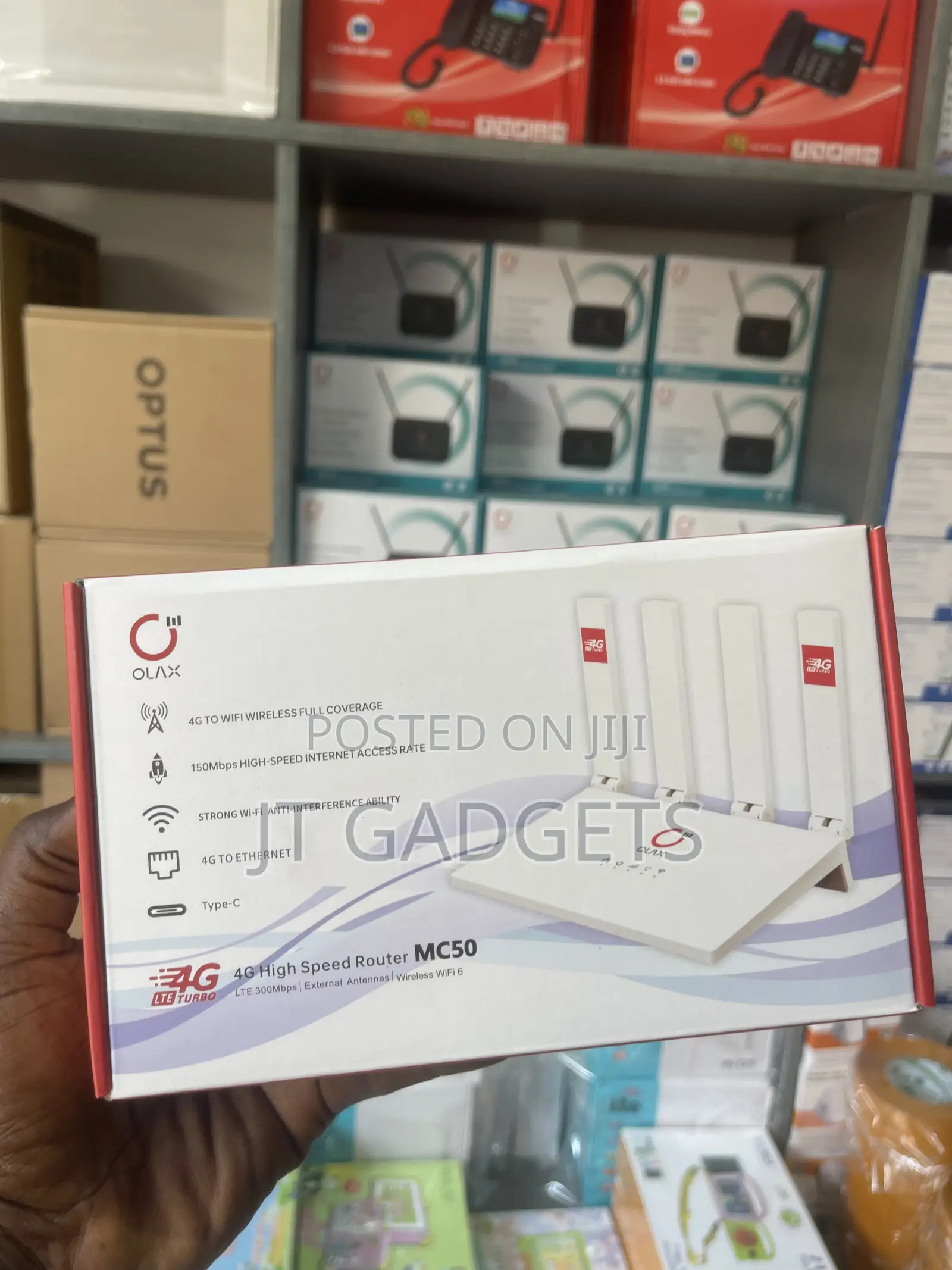 OLAX Mc50 4G LTE Wi-Fi 6 Router, 4 External Antennas