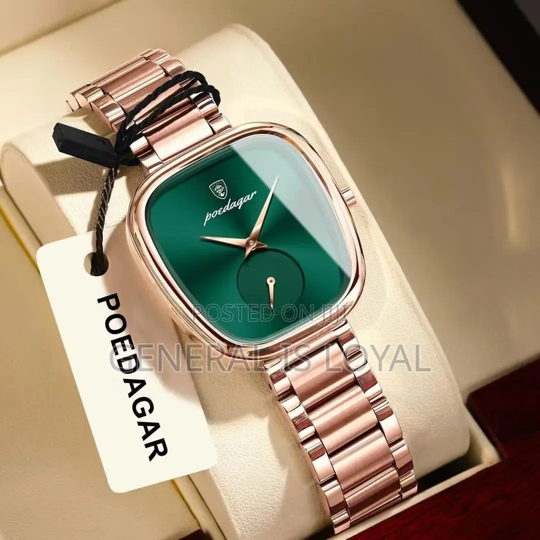 Poedagar Ladies Luxury Quartz Wristwatch in Silver Blue Dial