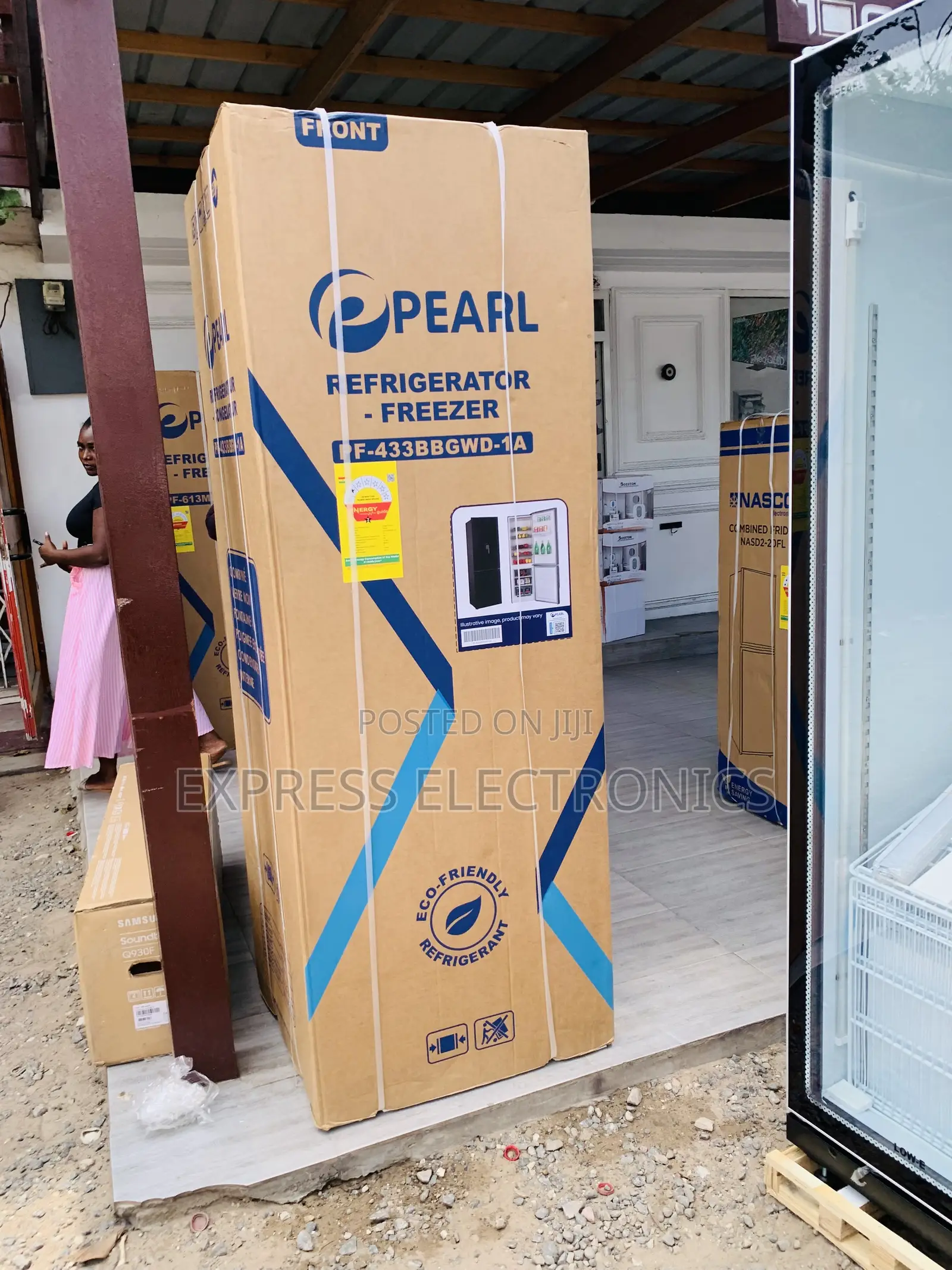 Authentic Sleek Double Door Fridge Black 309L Pearl PF-433bg