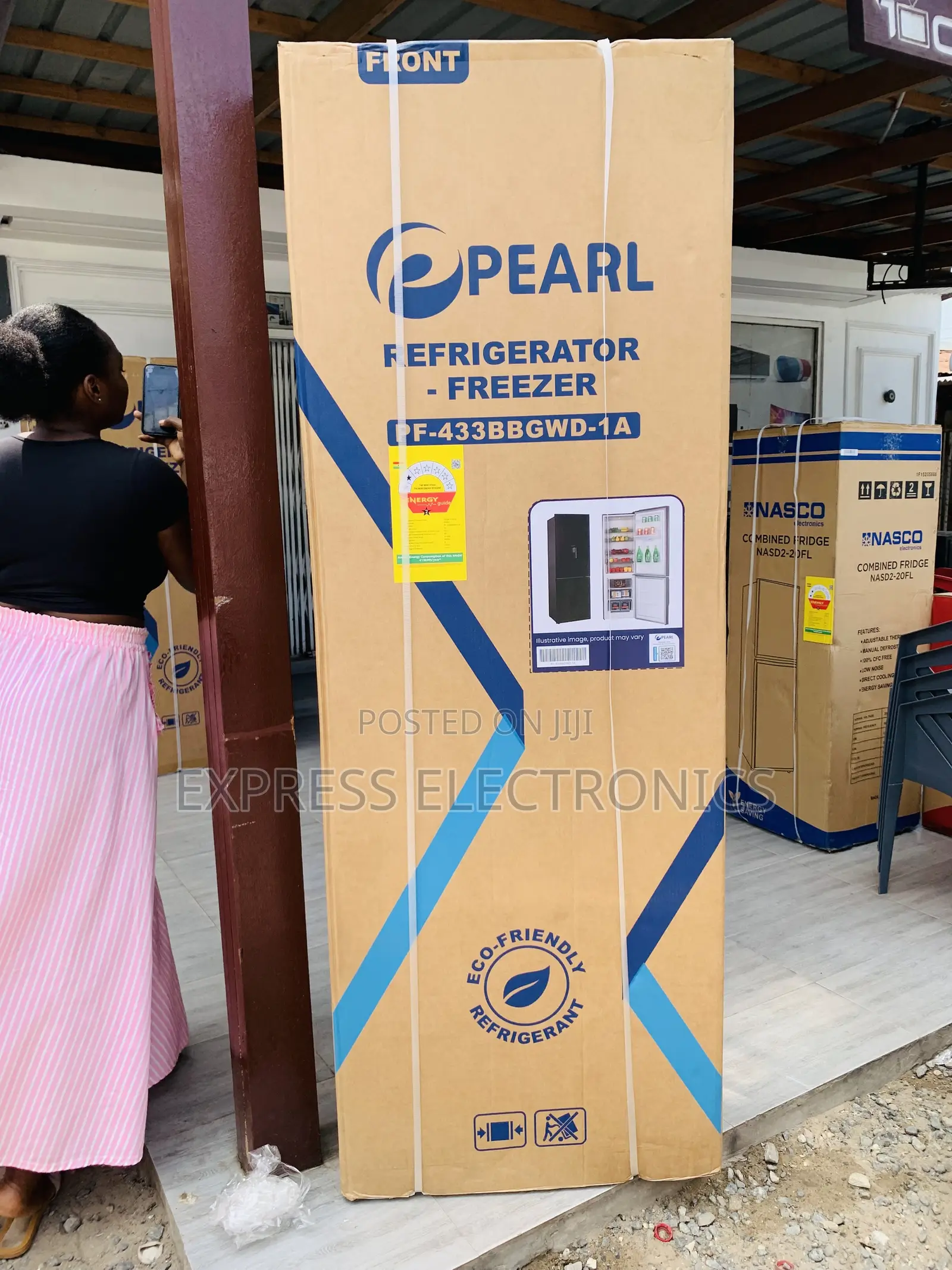 Available Now Pearl Double Door Fridge PF-433bg Black