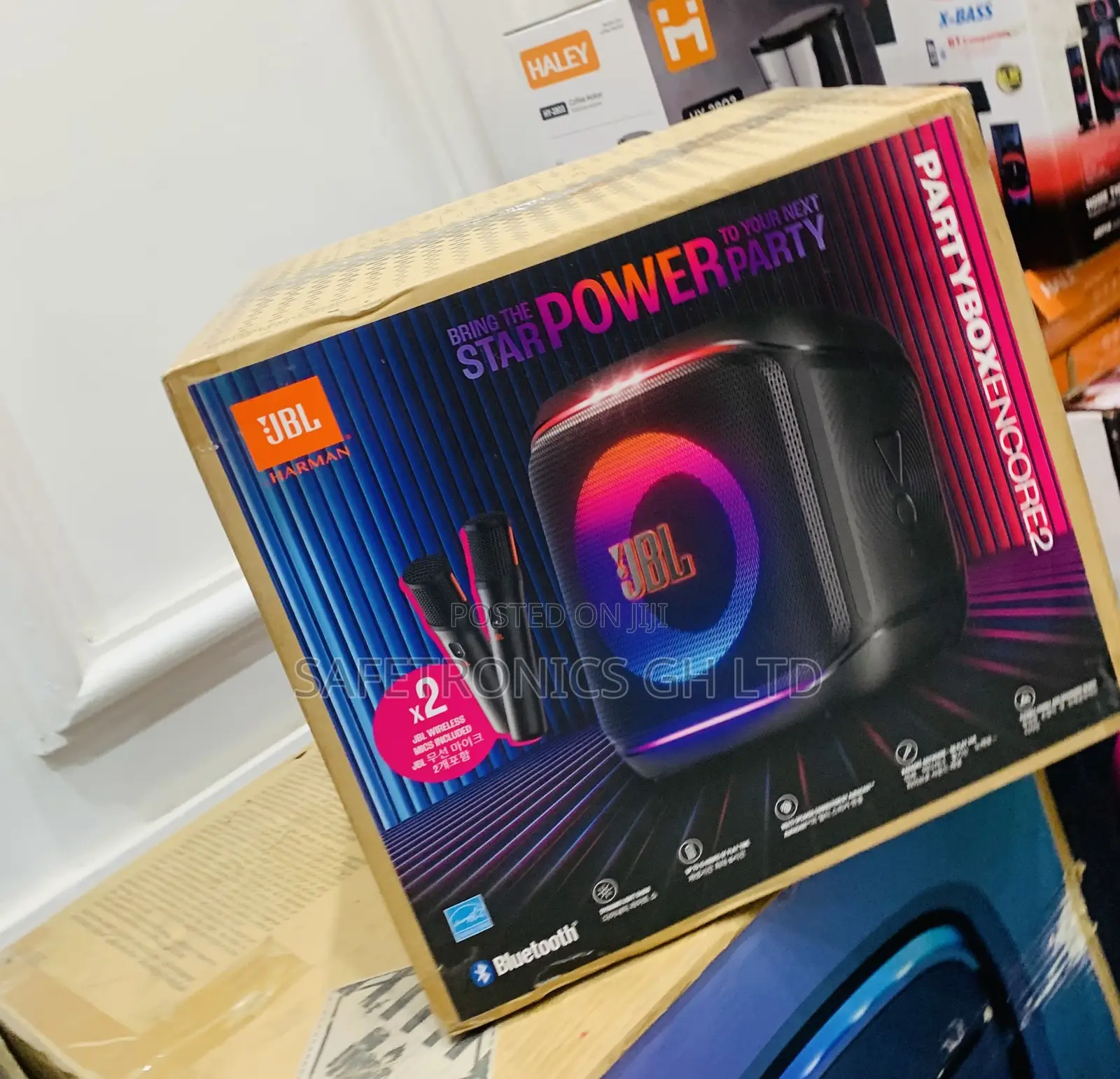 JBL Bass-Line Partybox (Encore 2) Portable Speaker With 2 Mics