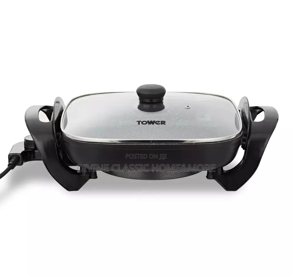 Tower Multifunctional Electric Fry Pan With Glass Lid (1500w)