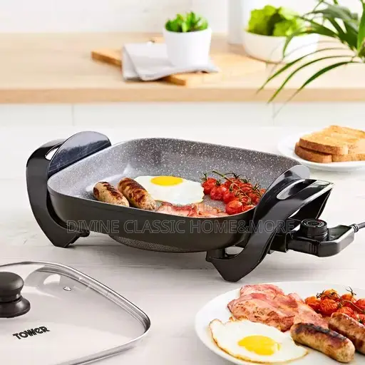Tower Multifunctional Electric Fry Pan With Glass Lid (1500w)