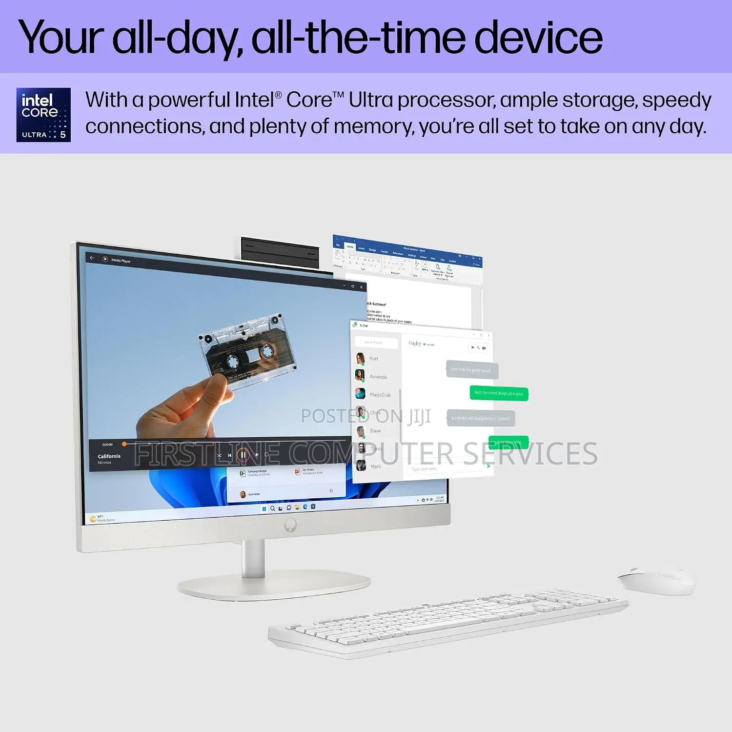 New Desktop Computer HP AiO 24 8GB Intel Core i5 SSD 512GB