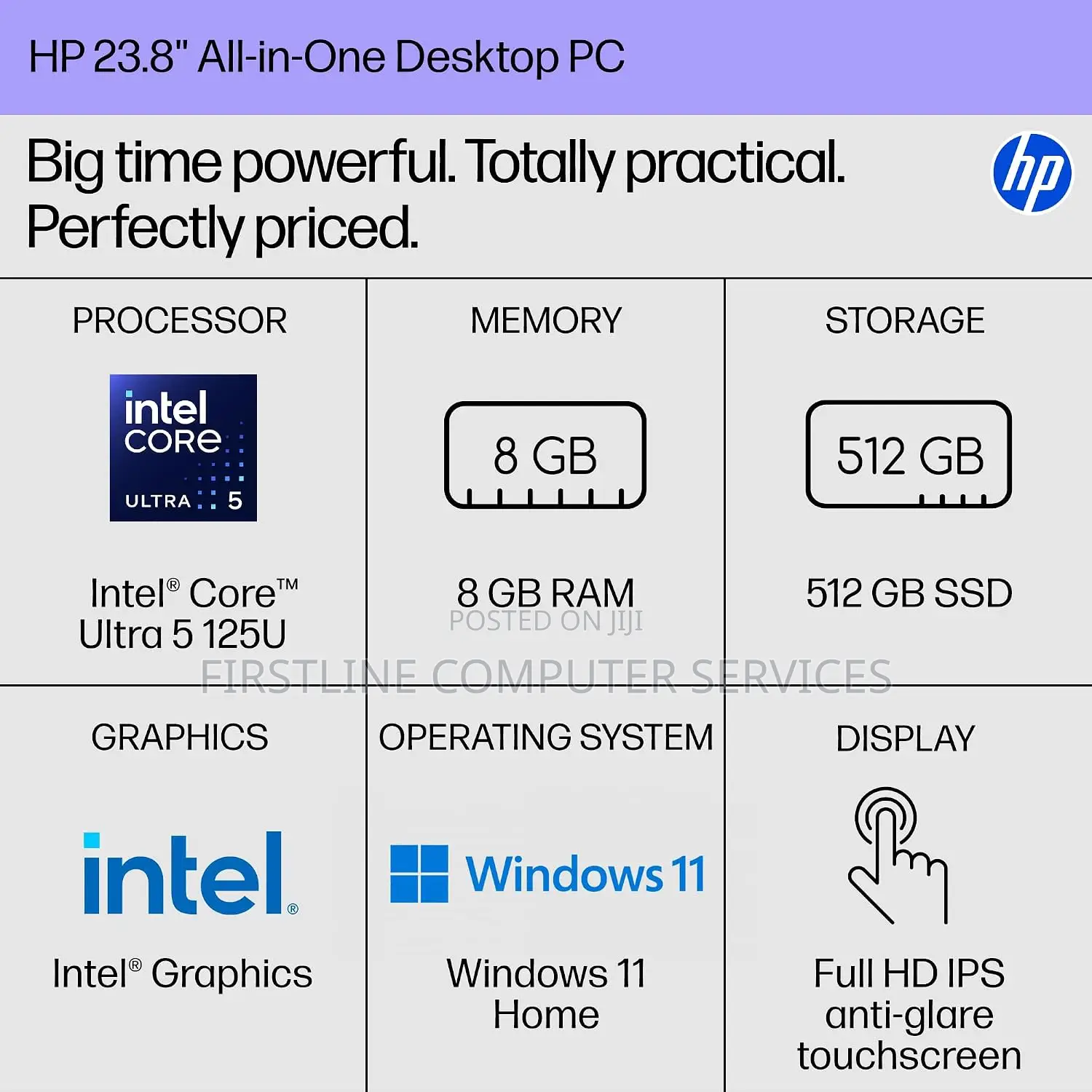 New Desktop Computer HP AiO 24 8GB Intel Core i5 SSD 512GB
