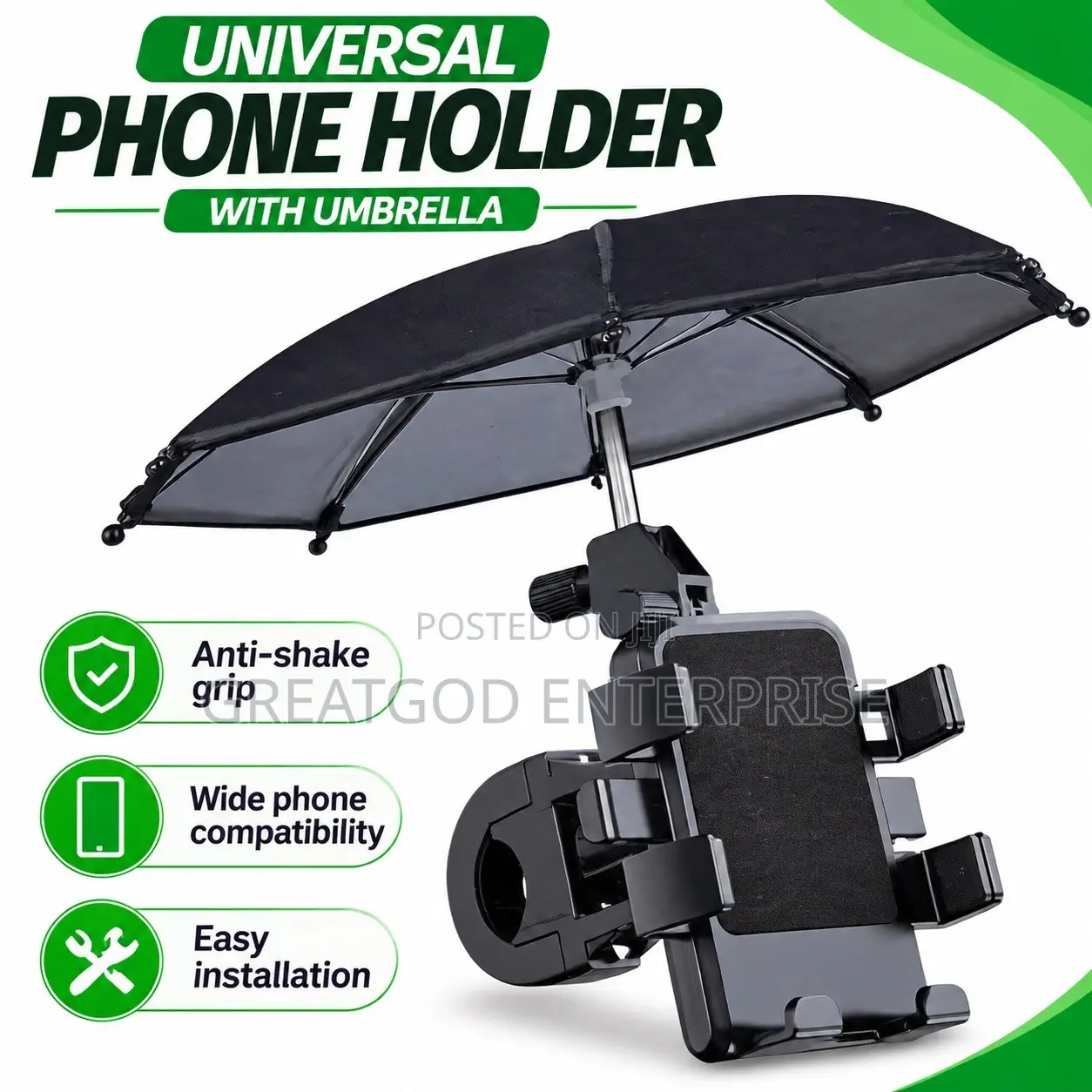 Motorcycle Phone Holder With Umbrella
