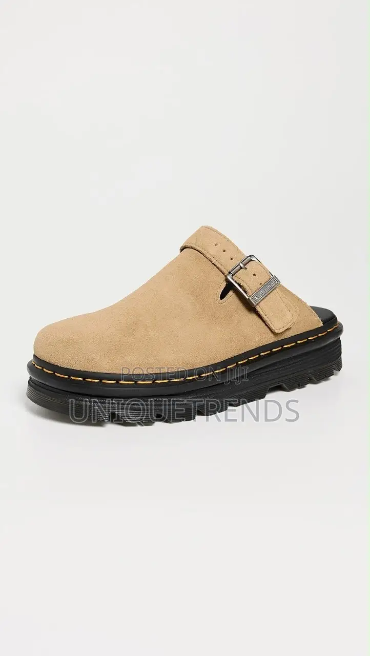 Quality DR. MARTENS ZEBZAG Suede Mules (Tan)