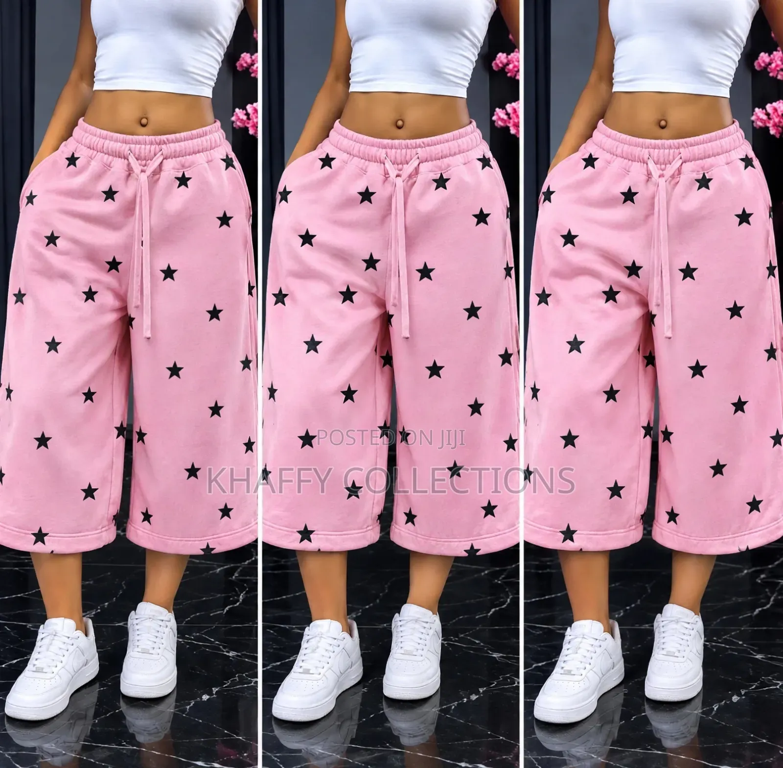 Pink Star Baggy Jorts- Wide Leg Palazzo Pants Free Size