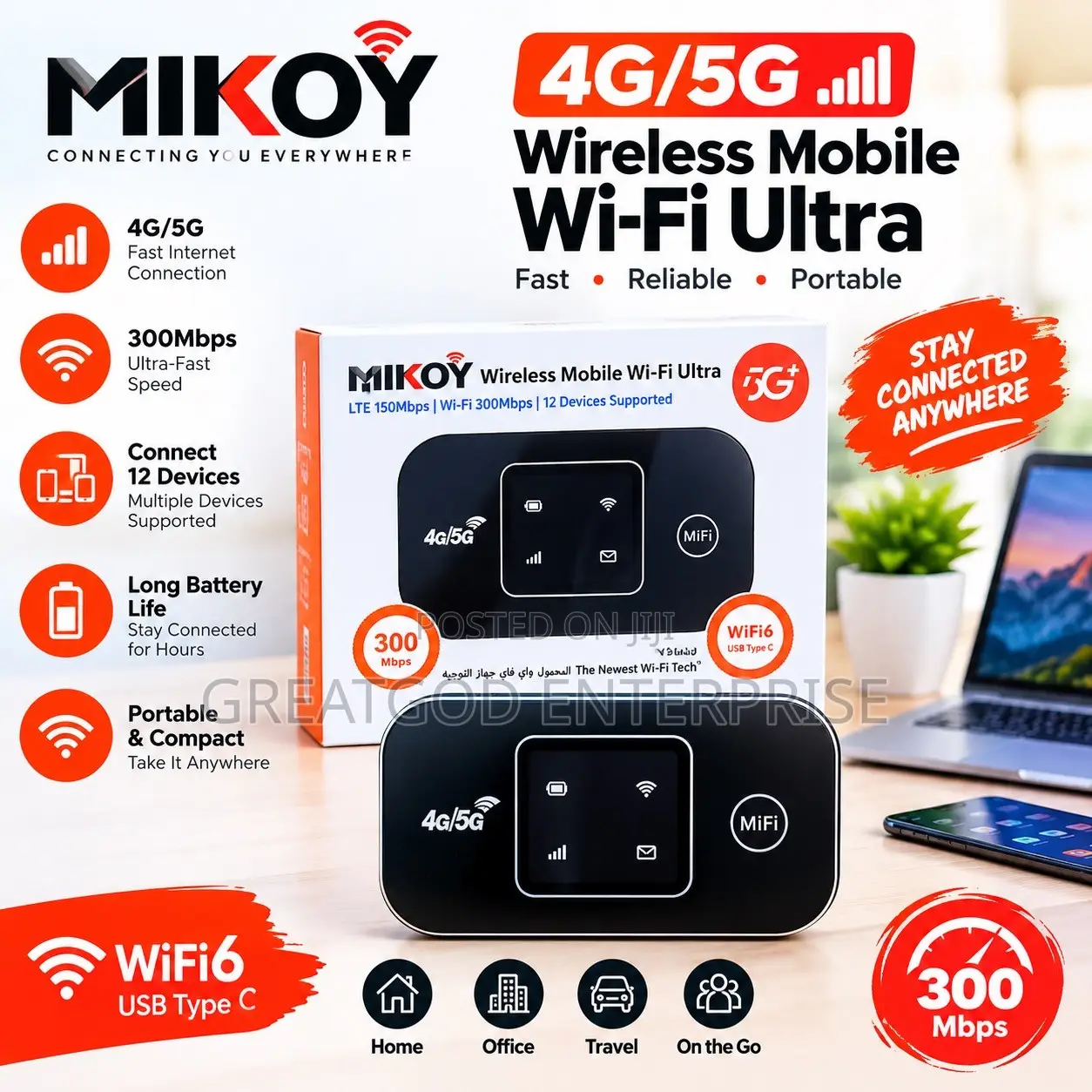 Mikoy 4g/5g Wireless Mobile Wi-Fi Ultra