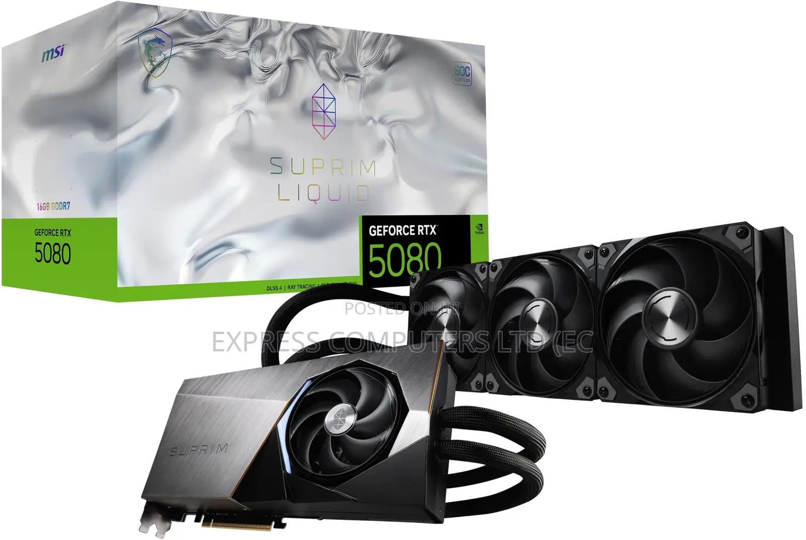 Msi Gaming RTX 5080 16GB SUPRIM Liquid SOC Graphics Card (16GB GDDR7